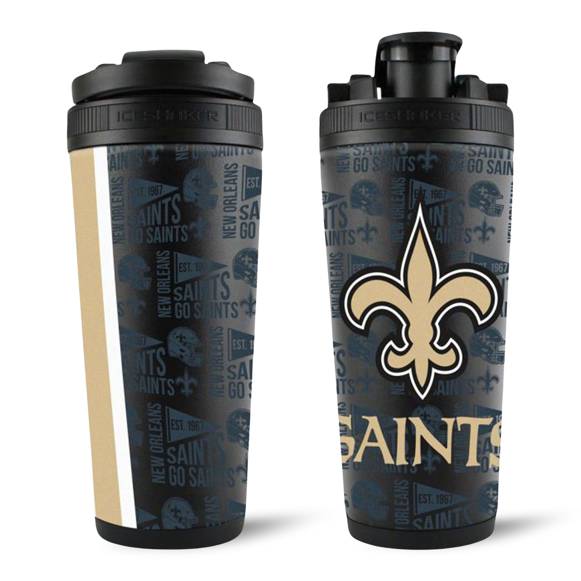 Officially Licensed New Orleans Saints 26oz Ice Shaker - Sports Gifts, Sports Memorabilia, Sports Collectibles, Fan Shop
