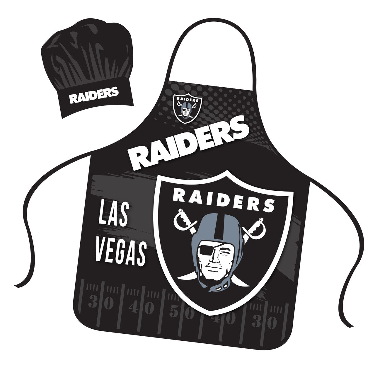 Las Vegas Raiders Chef Hat and Apron Set - Sports Collectibles, Sports Memorabilia, Sports Fan Shop, Sports Gifts