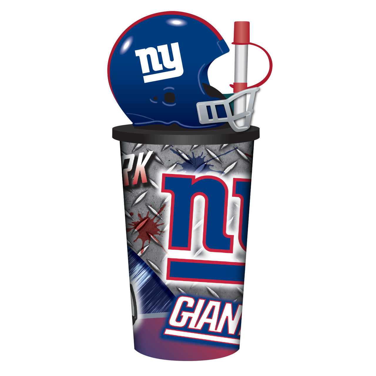 New York Giants Helmet Cup 32oz Plastic with Straw - Sports Collectibles, Sports Memorabilia, Sports Fan Shop, Sports Gifts
