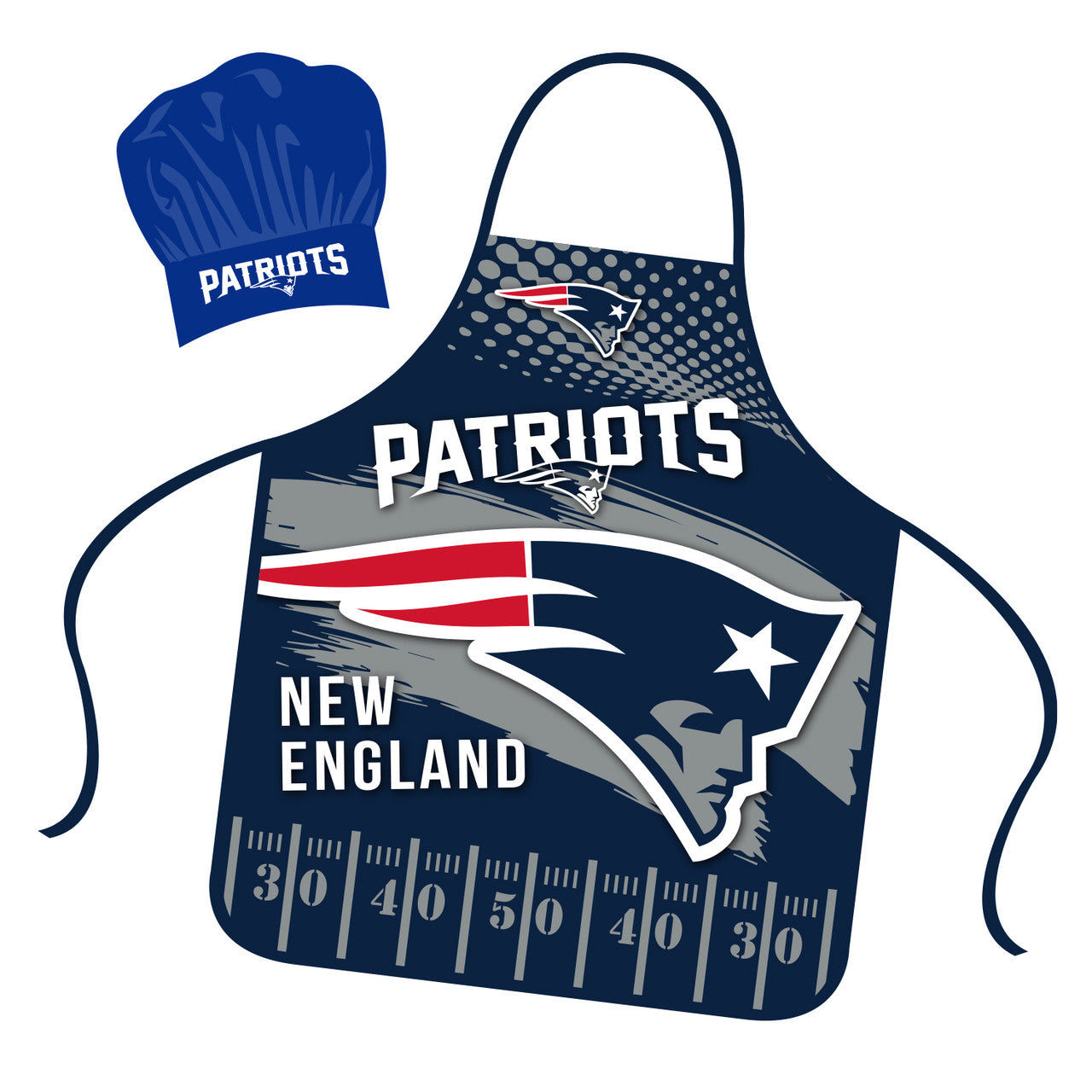 New England Patriots Chef Hat and Apron Set - Sports Collectibles, Sports Memorabilia, Sports Fan Shop, Sports Gifts