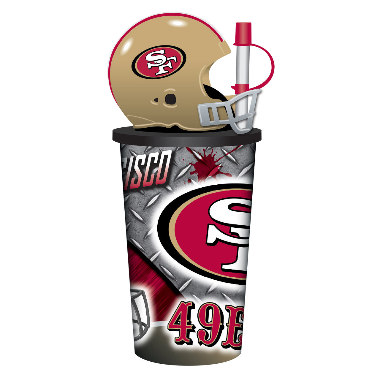 San Francisco 49ers Helmet Cup 32oz Plastic with Straw - Sports Collectibles, Sports Memorabilia, Sports Fan Shop, Sports Gifts