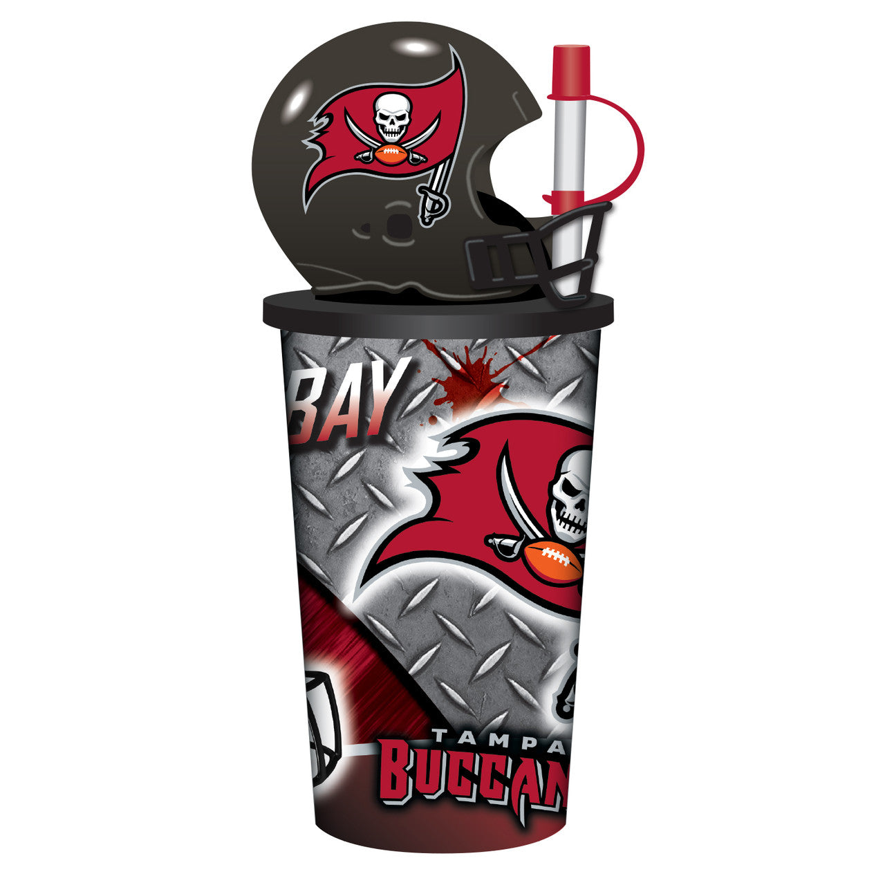 Tampa Bay Buccaneers Helmet Cup 32oz Plastic with Straw - Sports Collectibles, Sports Memorabilia, Sports Fan Shop, Sports Gifts