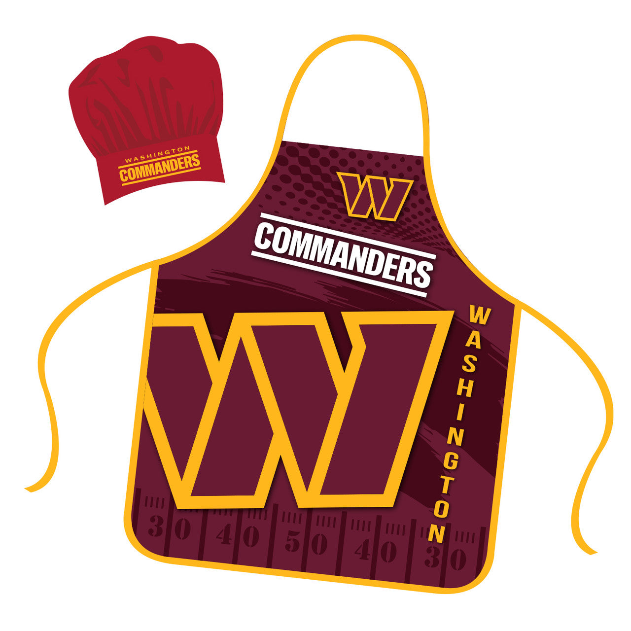 Washington Commanders Chef Hat and Apron Set - Sports Collectibles, Sports Memorabilia, Sports Fan Shop, Sports Gifts