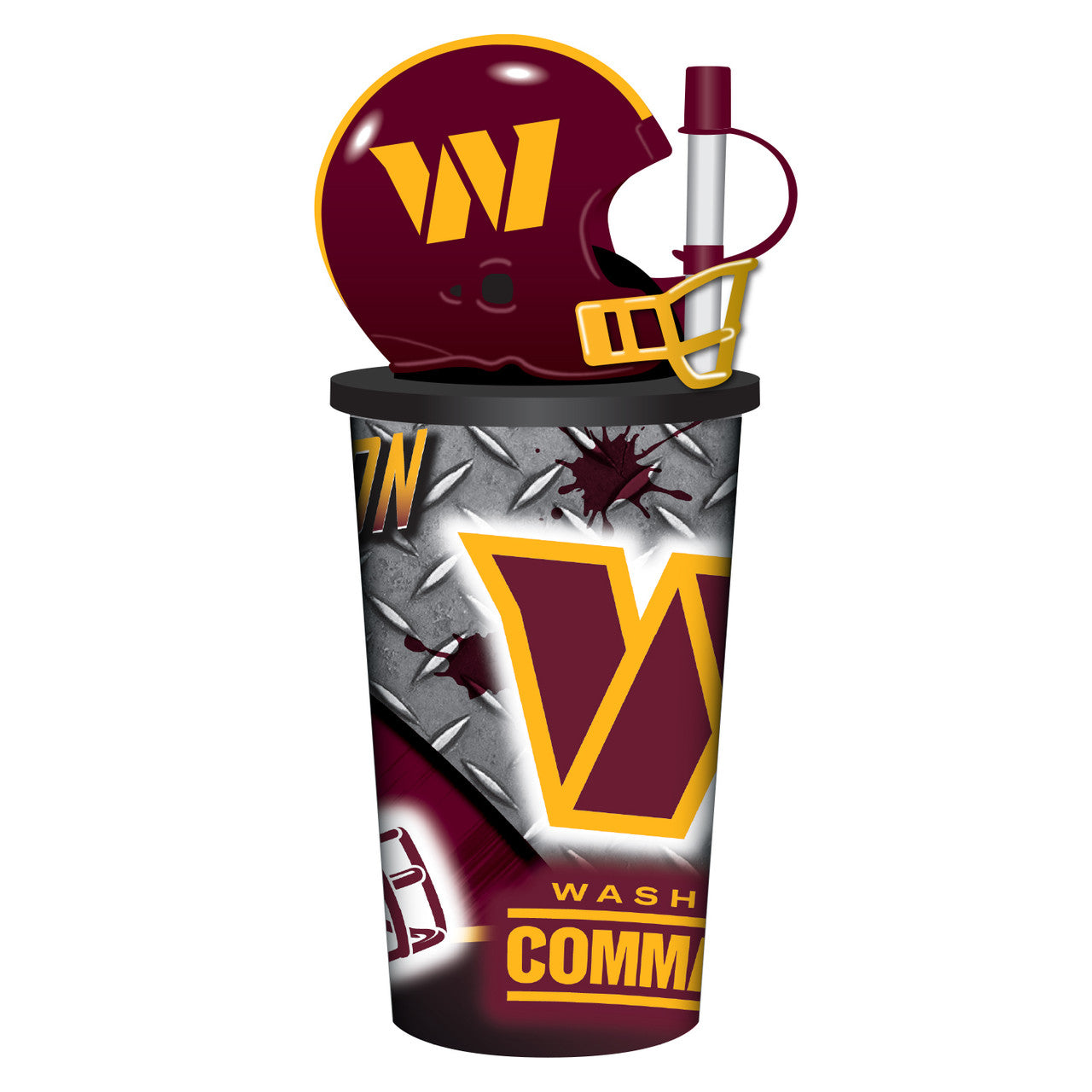 Washington Commanders Helmet Cup 32oz Plastic with Straw - Sports Collectibles, Sports Memorabilia, Sports Fan Shop, Sports Gifts