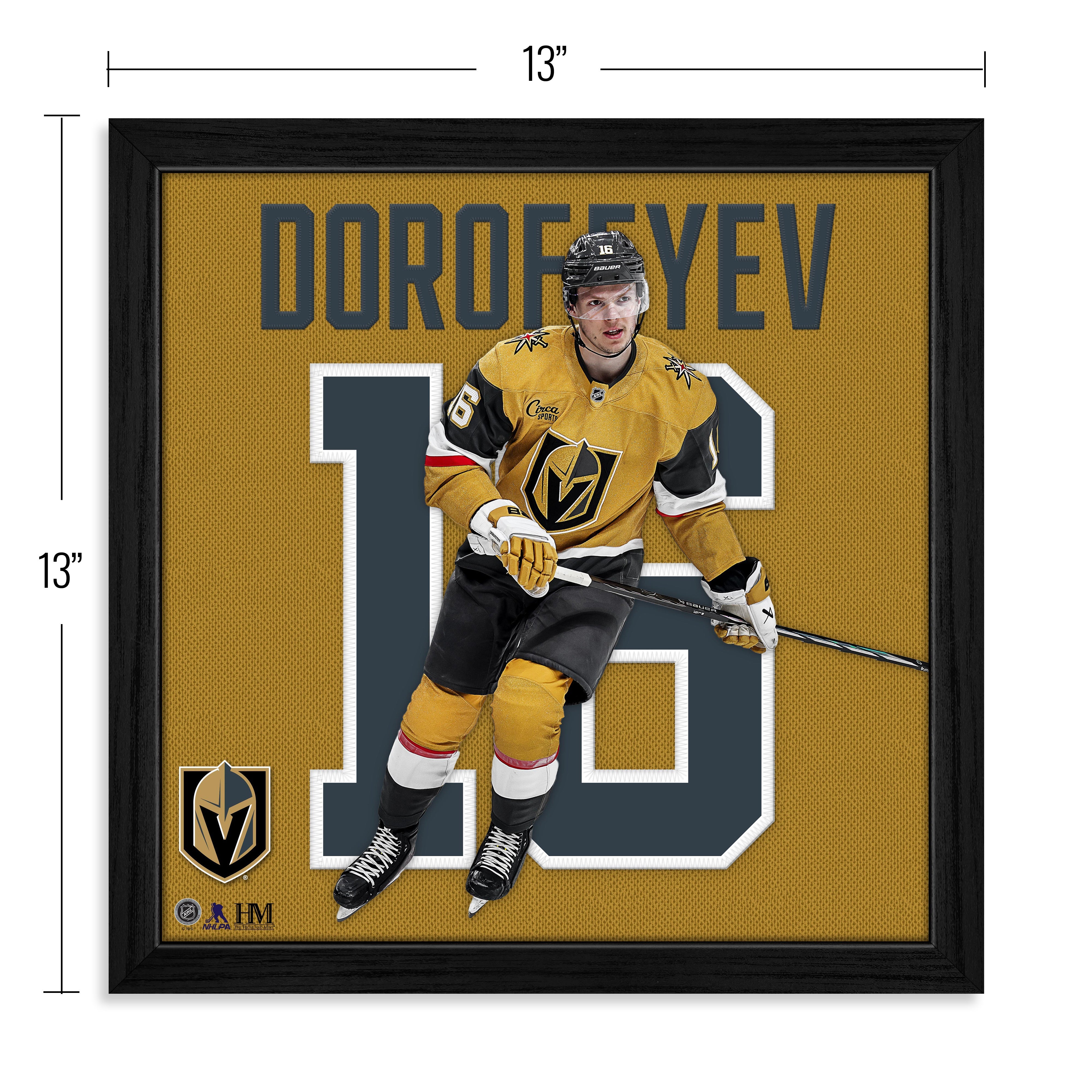 Pavel Dorofeyev Vegas Golden Knights Impact Jersey Frame - Sports Gifts, Sports Memorabilia, Sports Collectibles, Fan Shop
