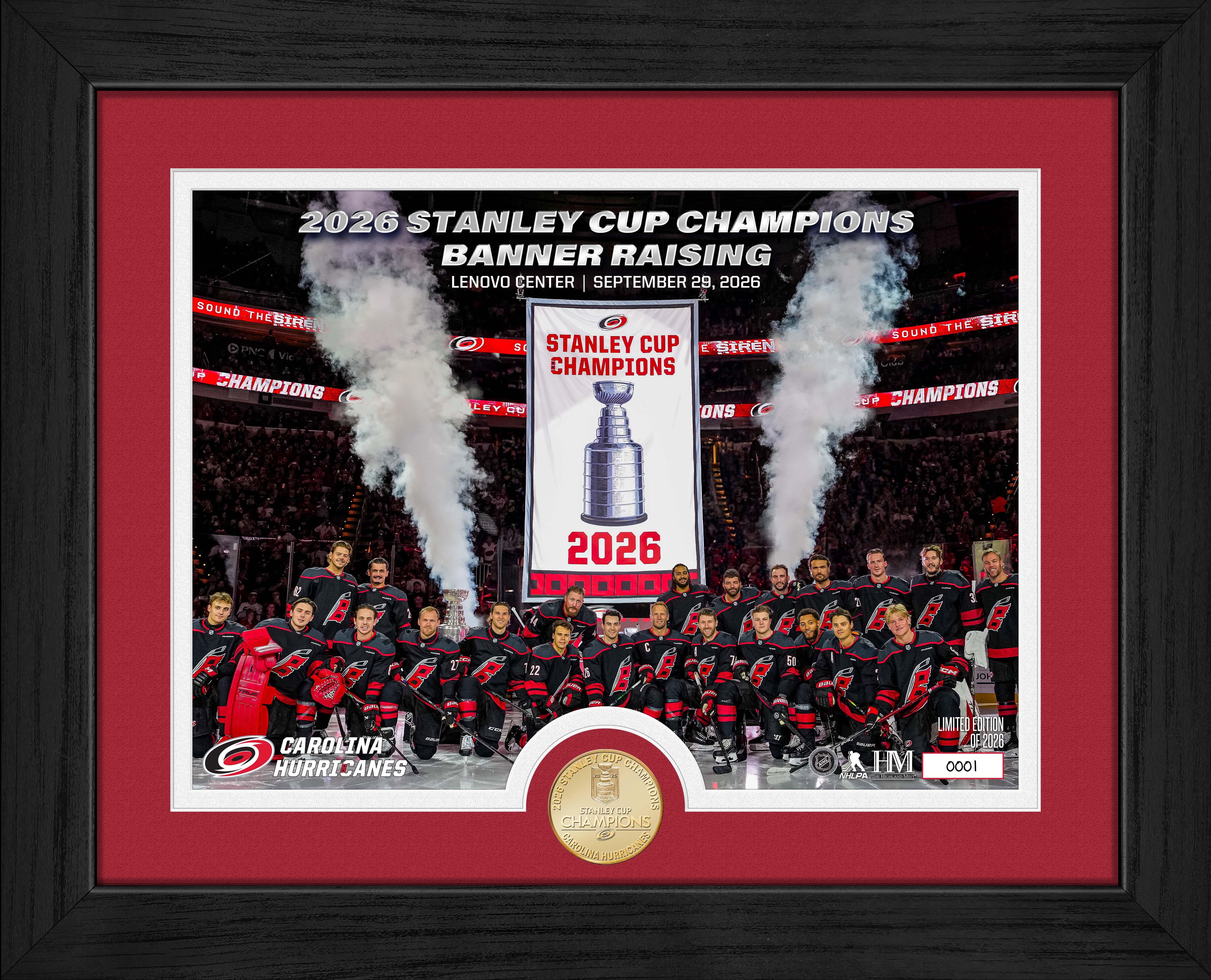 Carolina Hurricanes 2025-26 Stanley Cup Champions Banner Raising Ceremony Bronze Coin Photo Mint