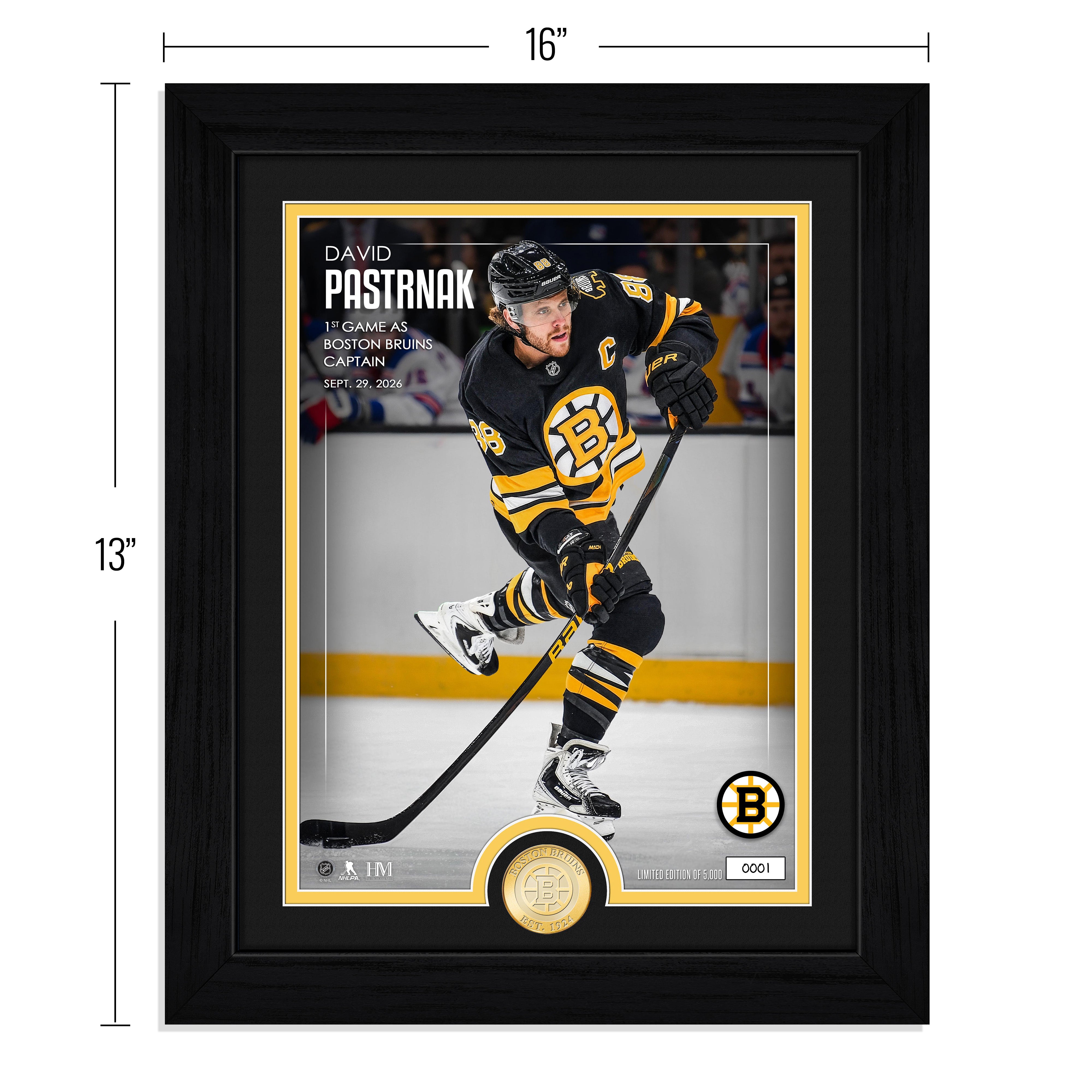 David Pastrnak Boston Bruins Captain Bronze Coin Photo Mint - Sports Gifts, Sports Memorabilia, Sports Collectibles, Fan Shop
