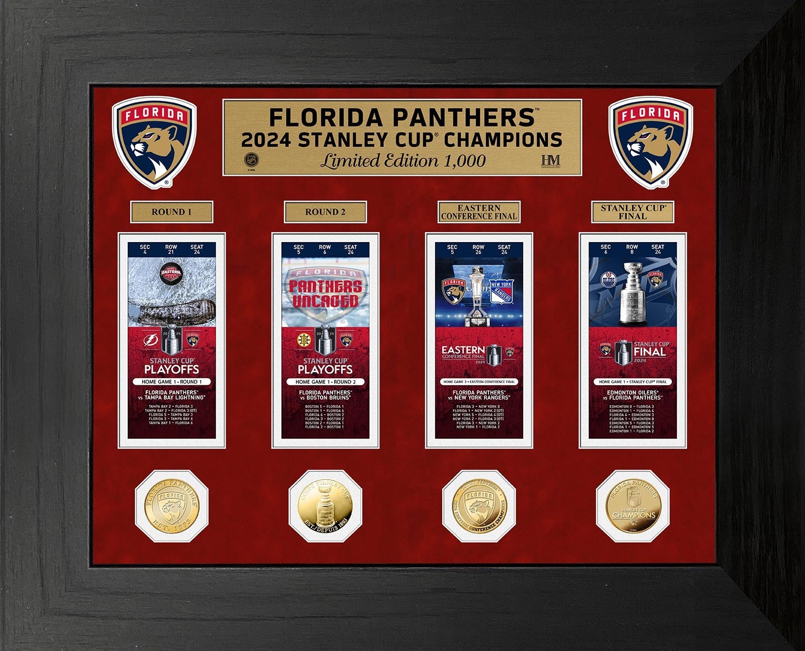 Florida Panthers Deluxe Road to the 2024 Stanley Cup Ticket Collection Gold Coin Photo Mint - Sports Collectibles, Sports Memorabilia, Sports Fan Shop, Sports Gifts