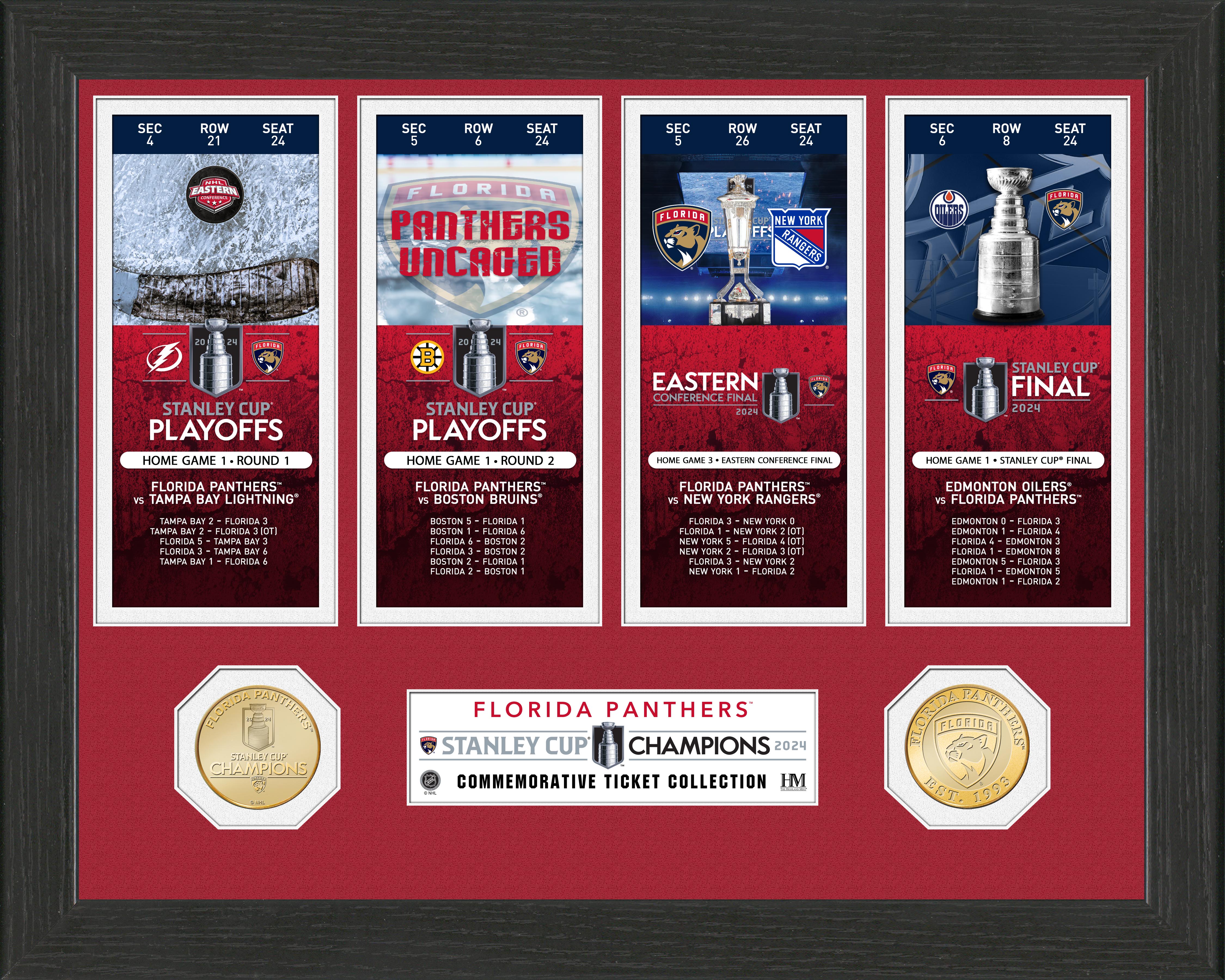 Florida Panthers Road to the 2024 Stanley Cup Ticket Collection Bronze Coin Photo Mint - Sports Collectibles, Sports Memorabilia, Sports Fan Shop, Sports Gifts