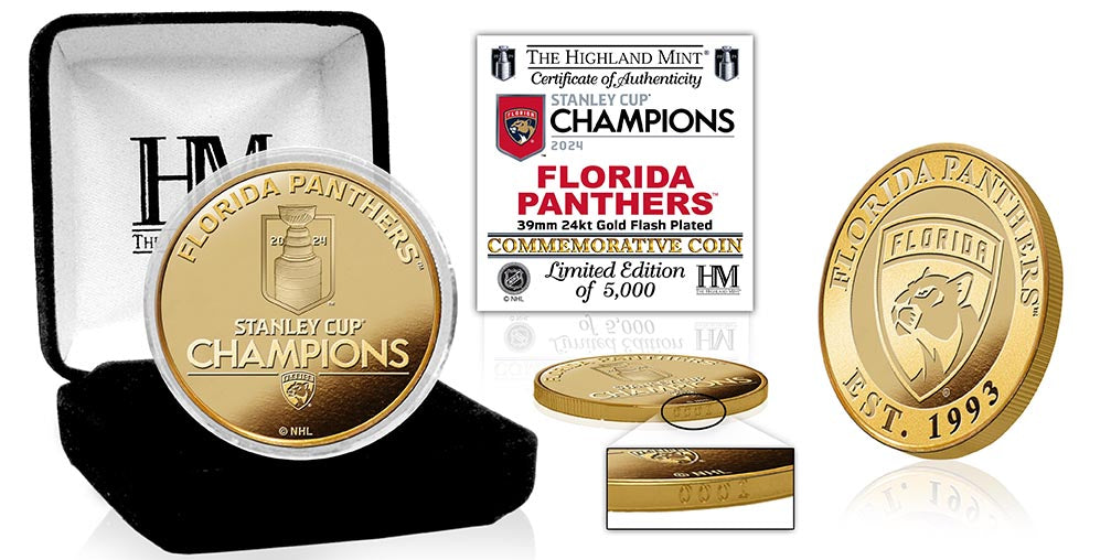 Florida Panthers 2024 Stanley Cup Champions Gold Coin - Sports Collectibles, Sports Memorabilia, Sports Fan Shop, Sports Gifts