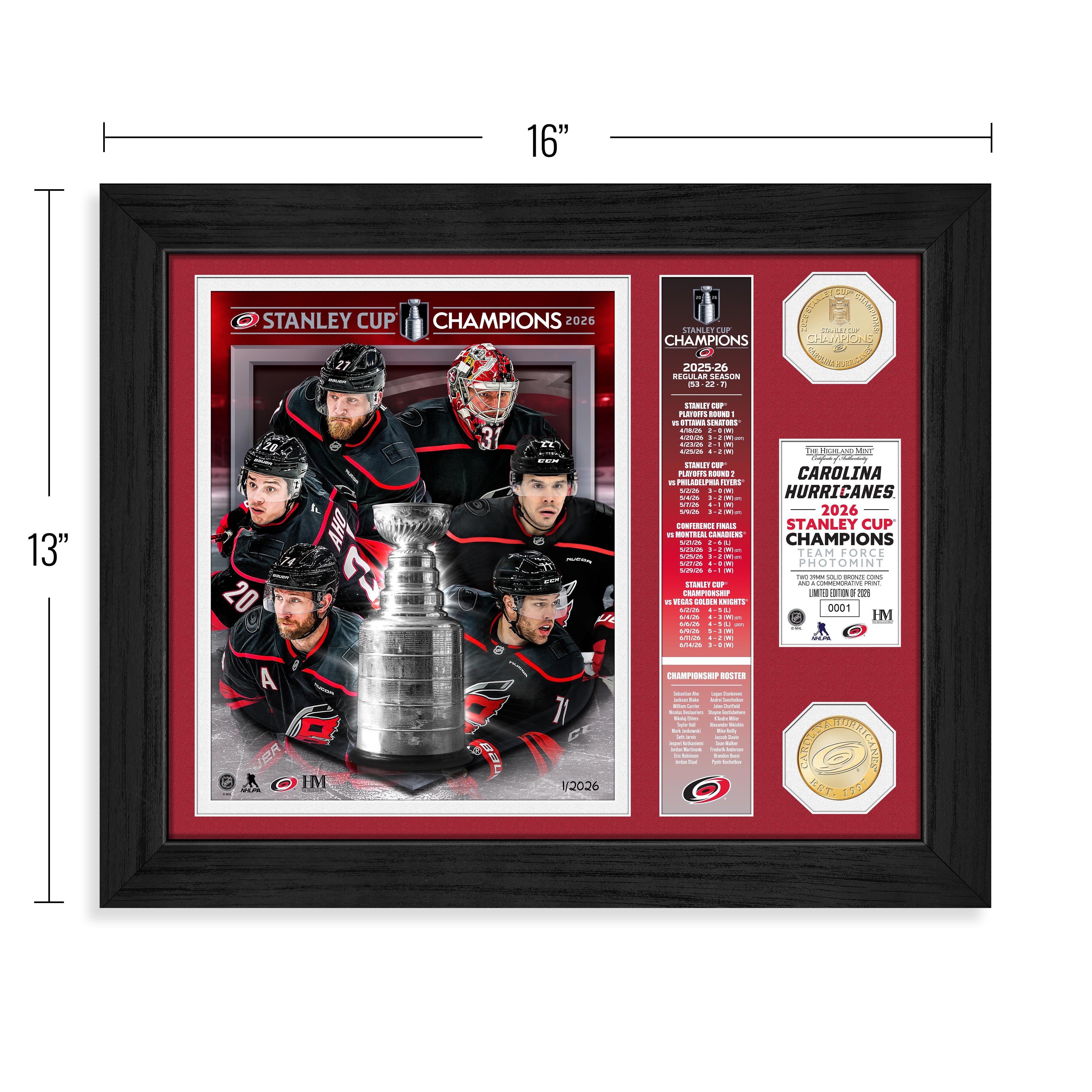 Carolina Hurricanes 2026 Stanley Cup Champions Team Force Bronze Coin Photo Mint - Sports Gifts, Sports Memorabilia, Sports Collectibles, Fan Shop