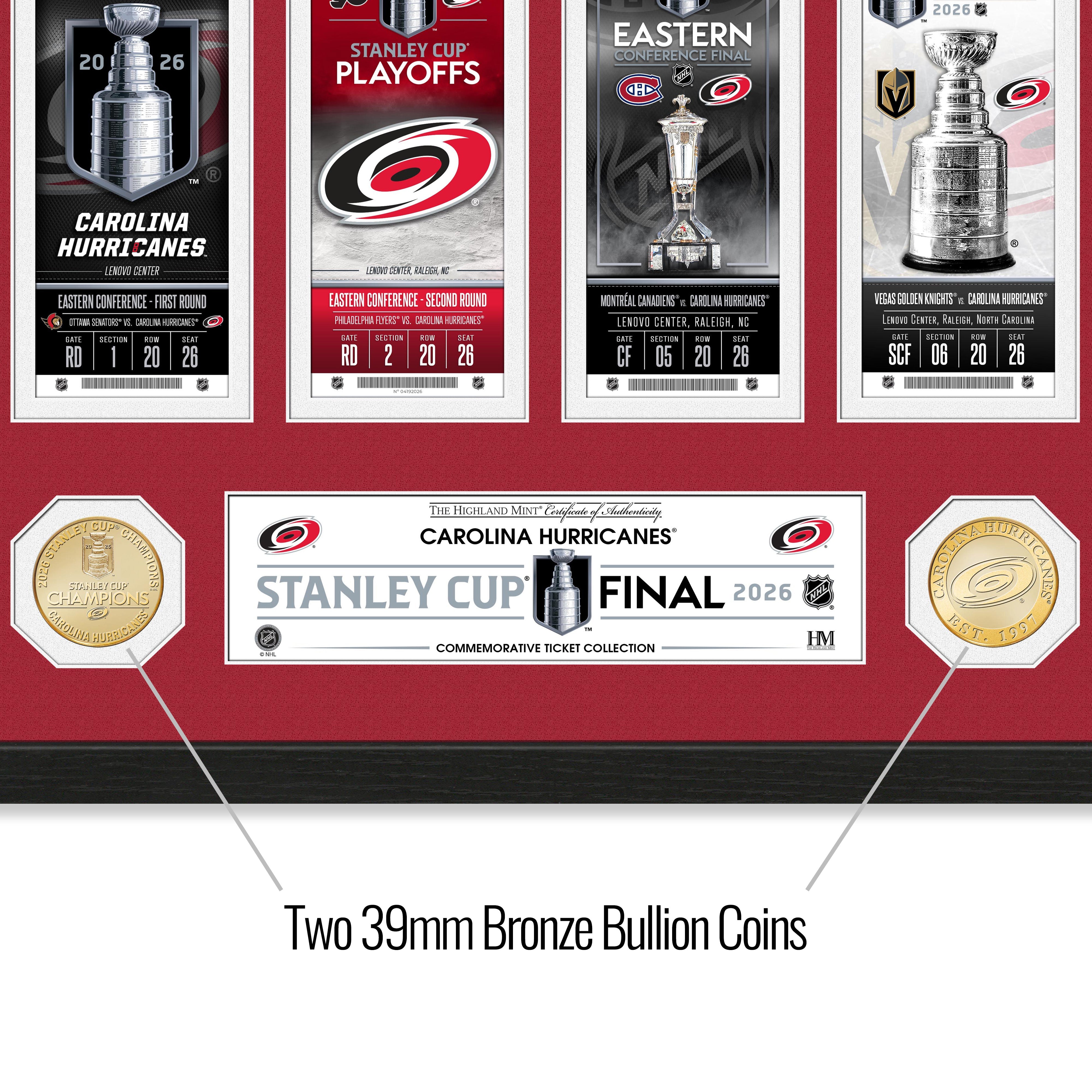 Carolina Hurricanes 2026 Road to the Stanley Cup Bronze Coin Ticket Collection - Sports Gifts, Sports Memorabilia, Sports Collectibles, Fan Shop