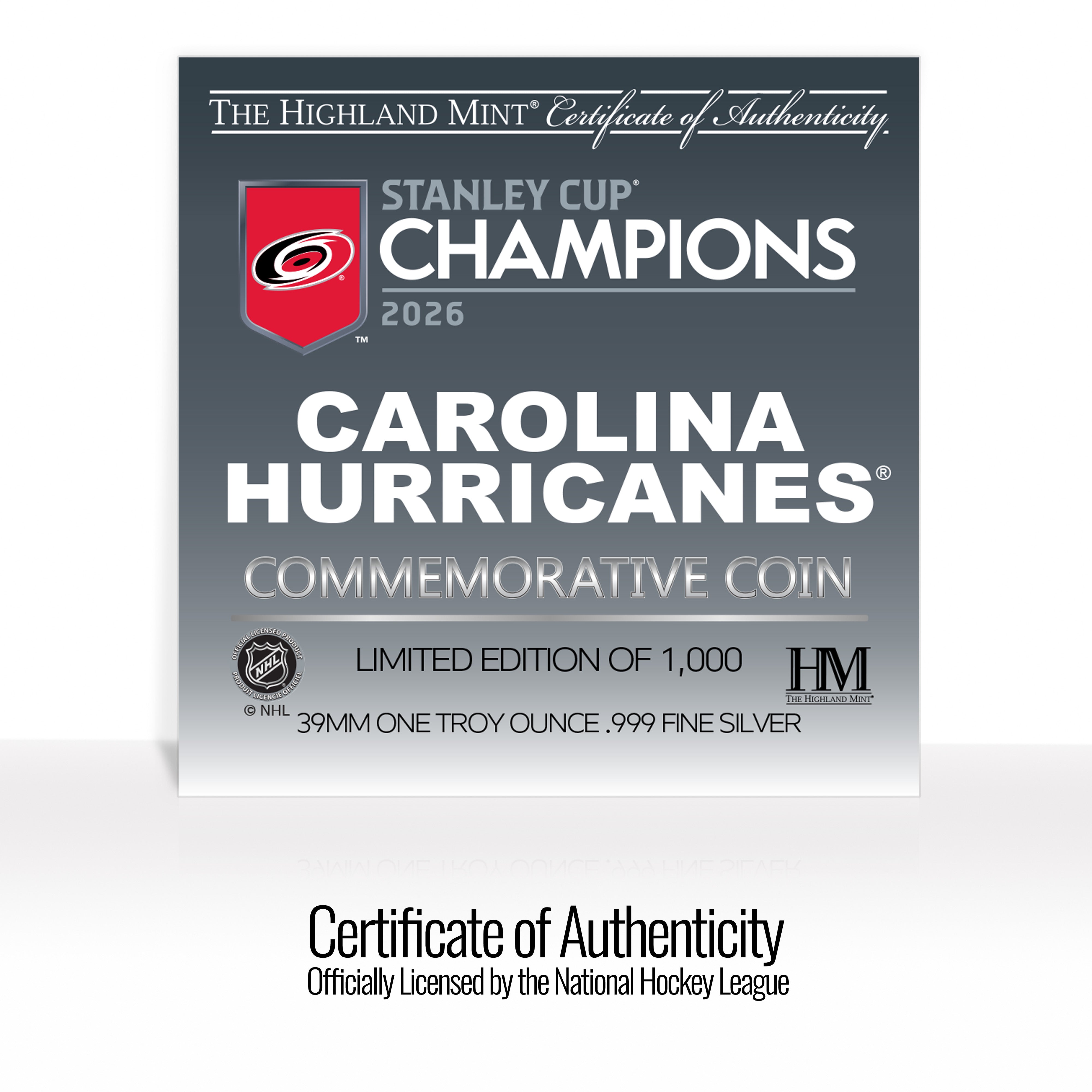Carolina Hurricanes 2026 Stanley Cup Champions 1oz .999 Fine Silver Coin - Sports Gifts, Sports Memorabilia, Sports Collectibles, Fan Shop