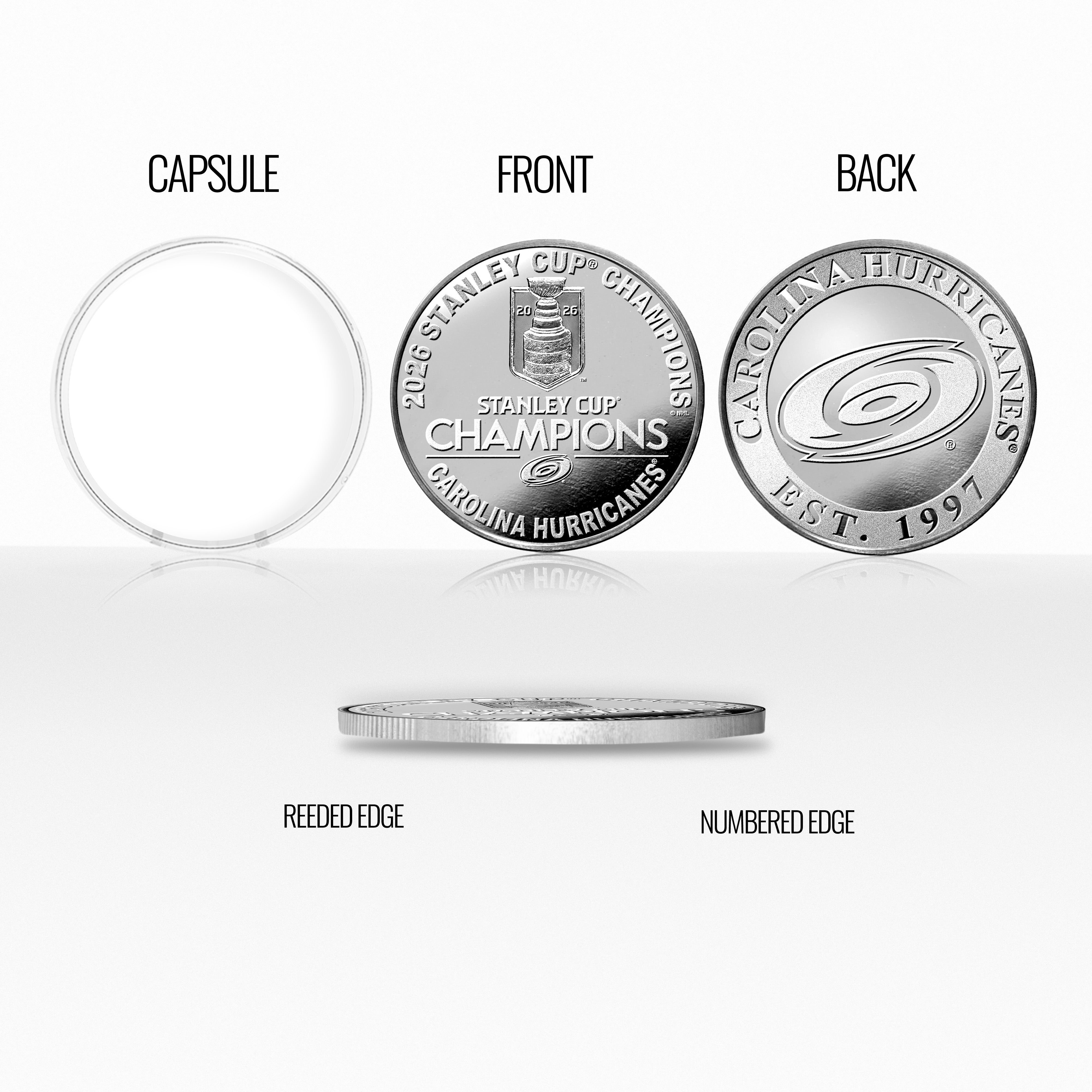 Carolina Hurricanes 2026 Stanley Cup Champions 1oz .999 Fine Silver Coin - Sports Gifts, Sports Memorabilia, Sports Collectibles, Fan Shop
