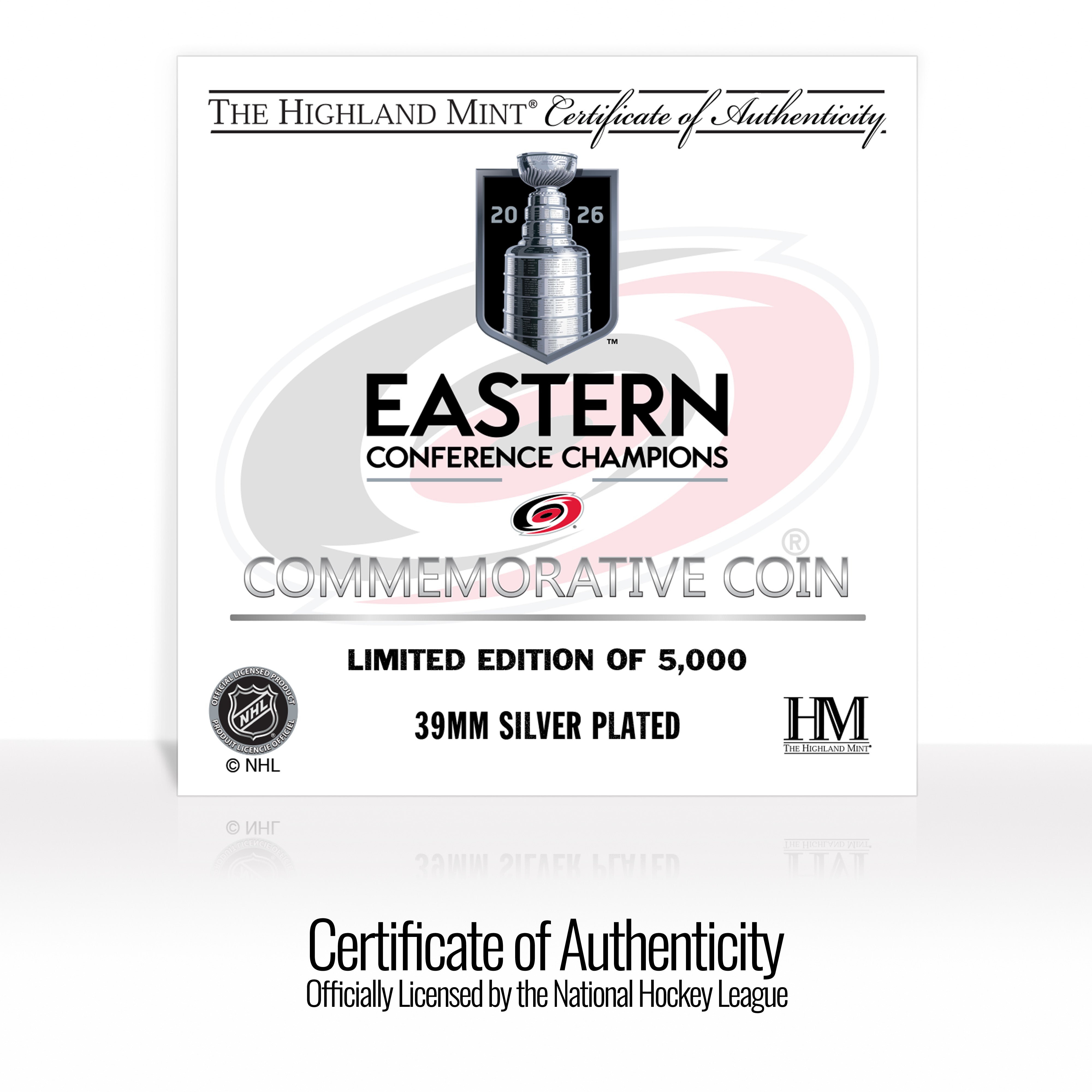Carolina Hurricanes 2026 NHL Eastern Conference Champions Silver Coin - Sports Gifts, Sports Memorabilia, Sports Collectibles, Fan Shop
