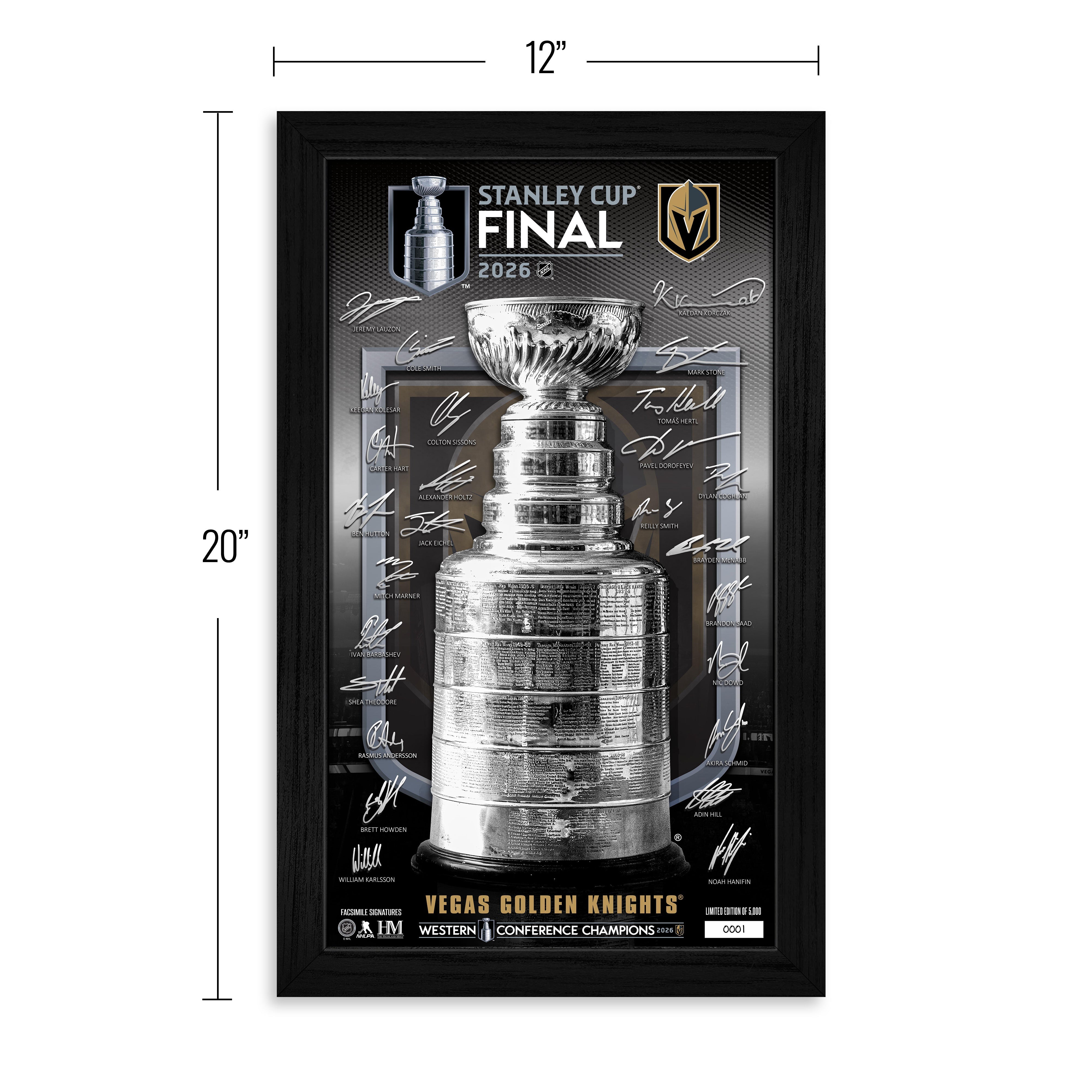 Vegas Golden Knights 2026 NHL Western Conference Champions Signature Frame - Sports Gifts, Sports Memorabilia, Sports Collectibles, Fan Shop