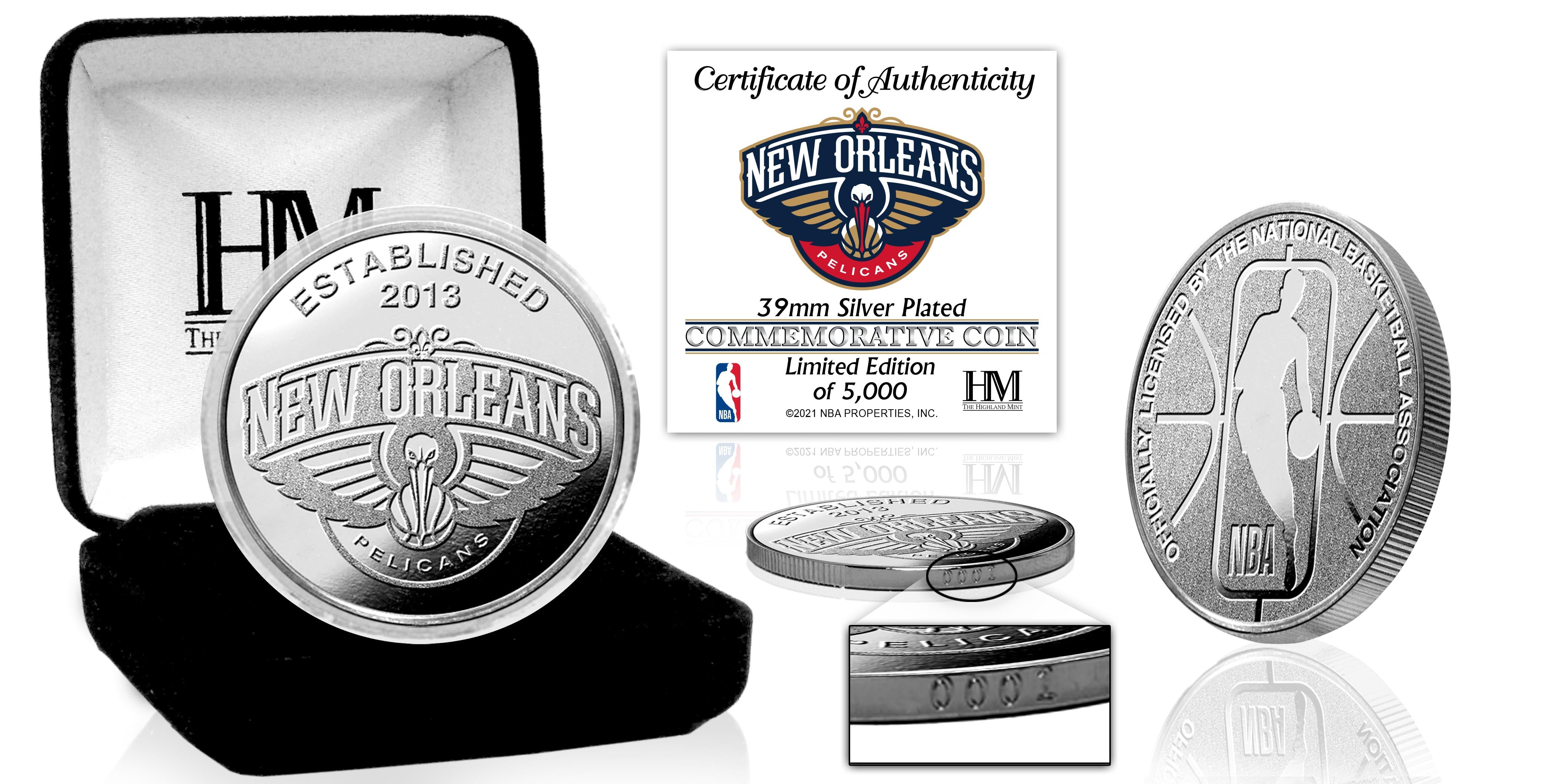 New Orleans Pelicans Silver Mint Coin - Sports Collectibles, Sports Memorabilia, Sports Fan Shop, Sports Gifts