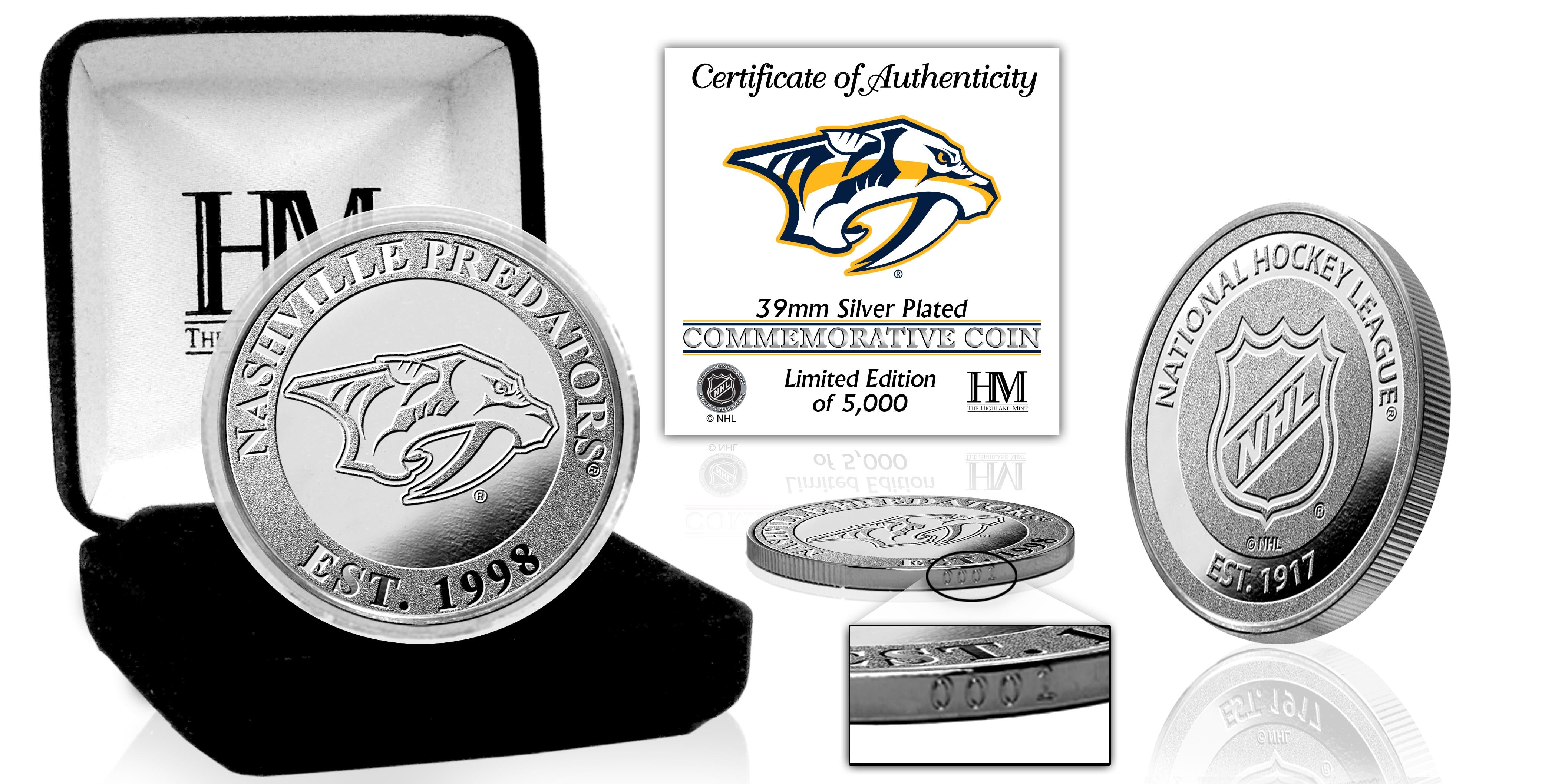 Nashville Predators Silver Mint Coin - Sports Collectibles, Sports Memorabilia, Sports Fan Shop, Sports Gifts