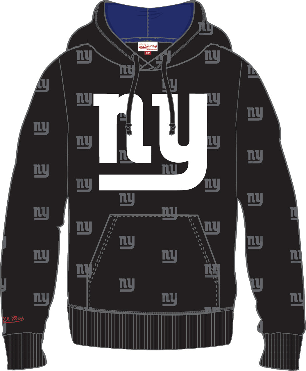 New York Giants Mitchell & Ness All Over Print Fleece Hoodie - Sports Collectibles, Sports Memorabilia, Sports Fan Shop, Sports Gifts