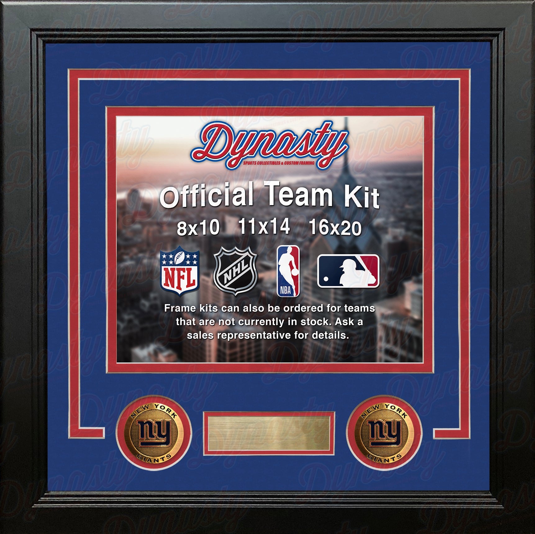 New York Giants Custom NFL Football 8x10 Picture Frame Kit (Multiple Colors) - Sports Collectibles, Sports Memorabilia, Sports Fan Shop, Sports Gifts