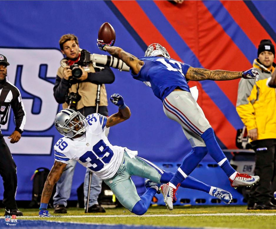 Odell Beckham One-Handed Touchdown Catch New York Giants 8" x 10" Football Photo - Sports Collectibles, Sports Memorabilia, Sports Fan Shop, Sports Gifts