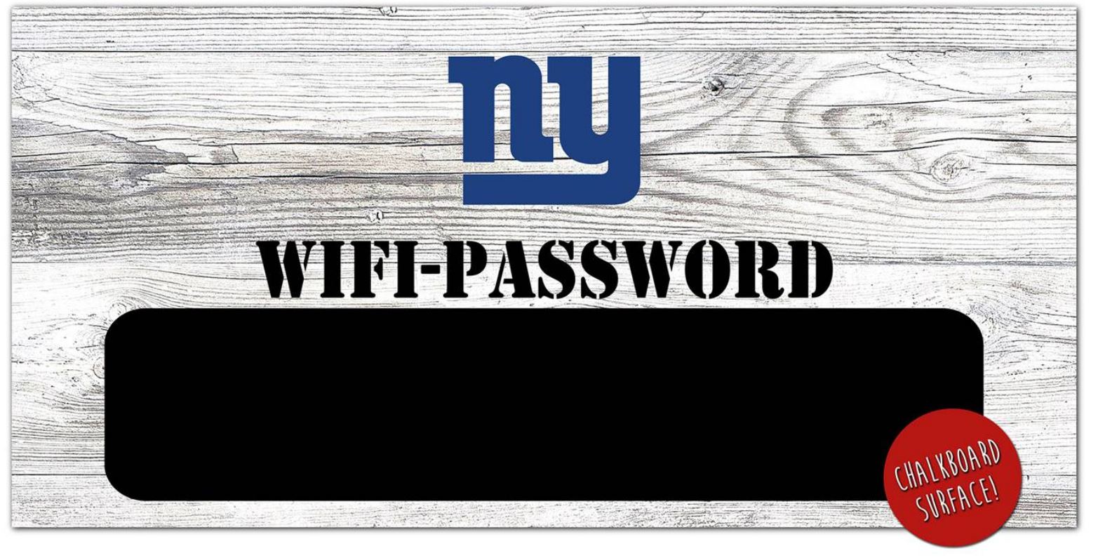 New York Giants Wifi Password 6" x 12" Wood Sign - Sports Collectibles, Sports Memorabilia, Sports Fan Shop, Sports Gifts