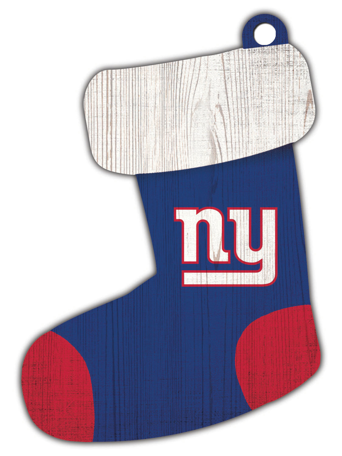 New York Giants Wooden Stocking Ornament - Sports Collectibles, Sports Memorabilia, Sports Fan Shop, Sports Gifts