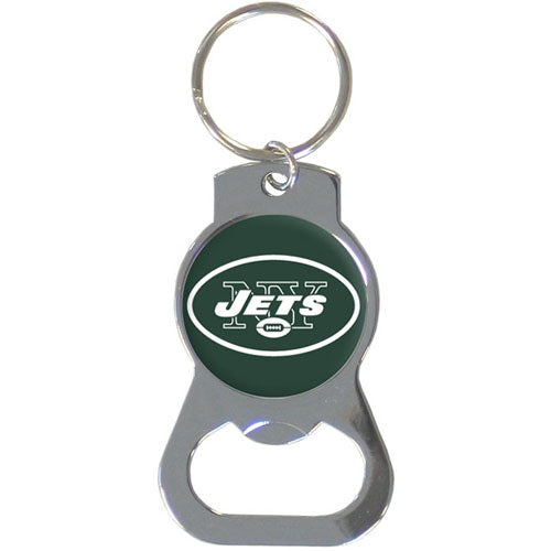 New York Jets Logo Bottle Opener Keychain - Sports Collectibles, Sports Memorabilia, Sports Fan Shop, Sports Gifts