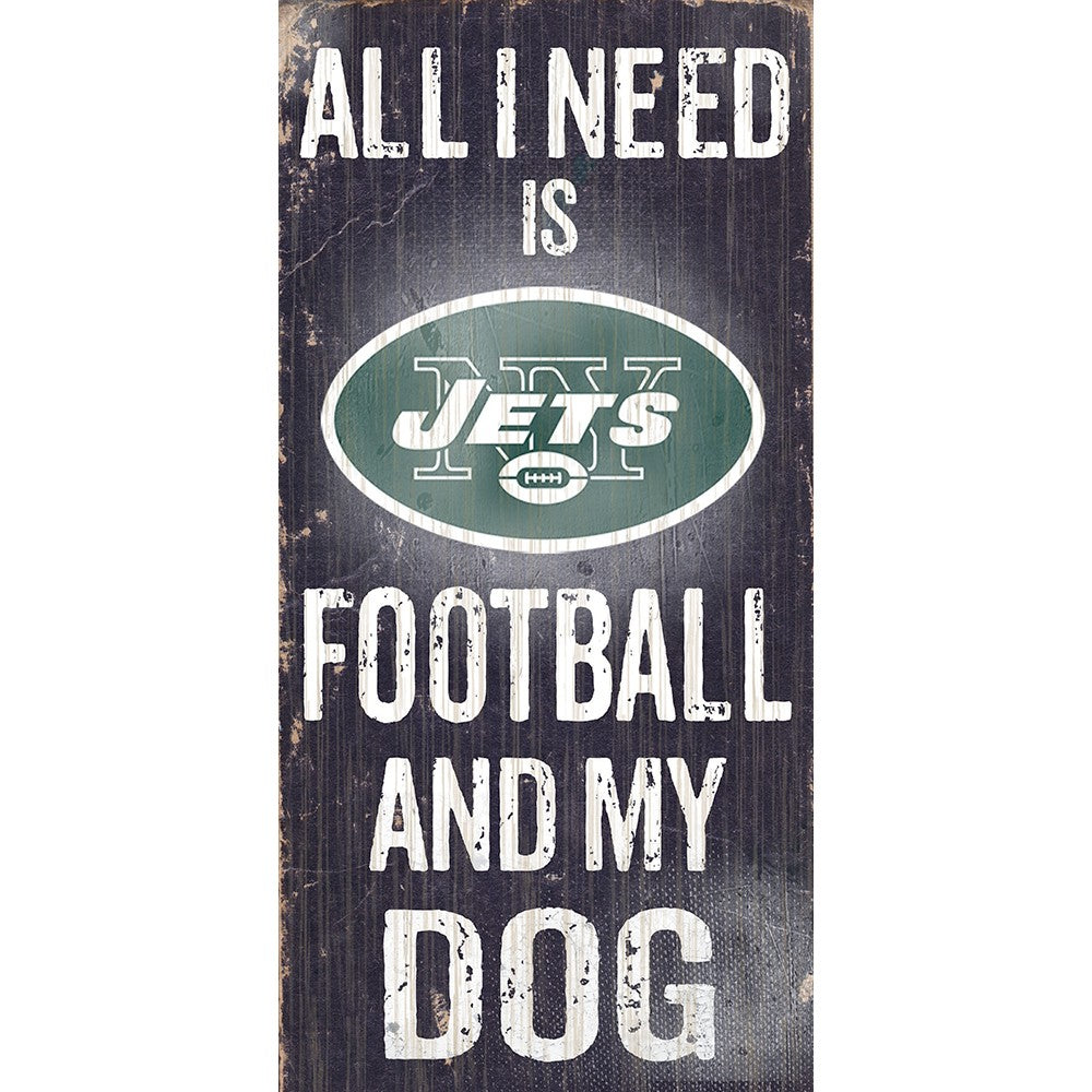 New York Jets Football and My Dog Wooden Sign - Sports Collectibles, Sports Memorabilia, Sports Fan Shop, Sports Gifts
