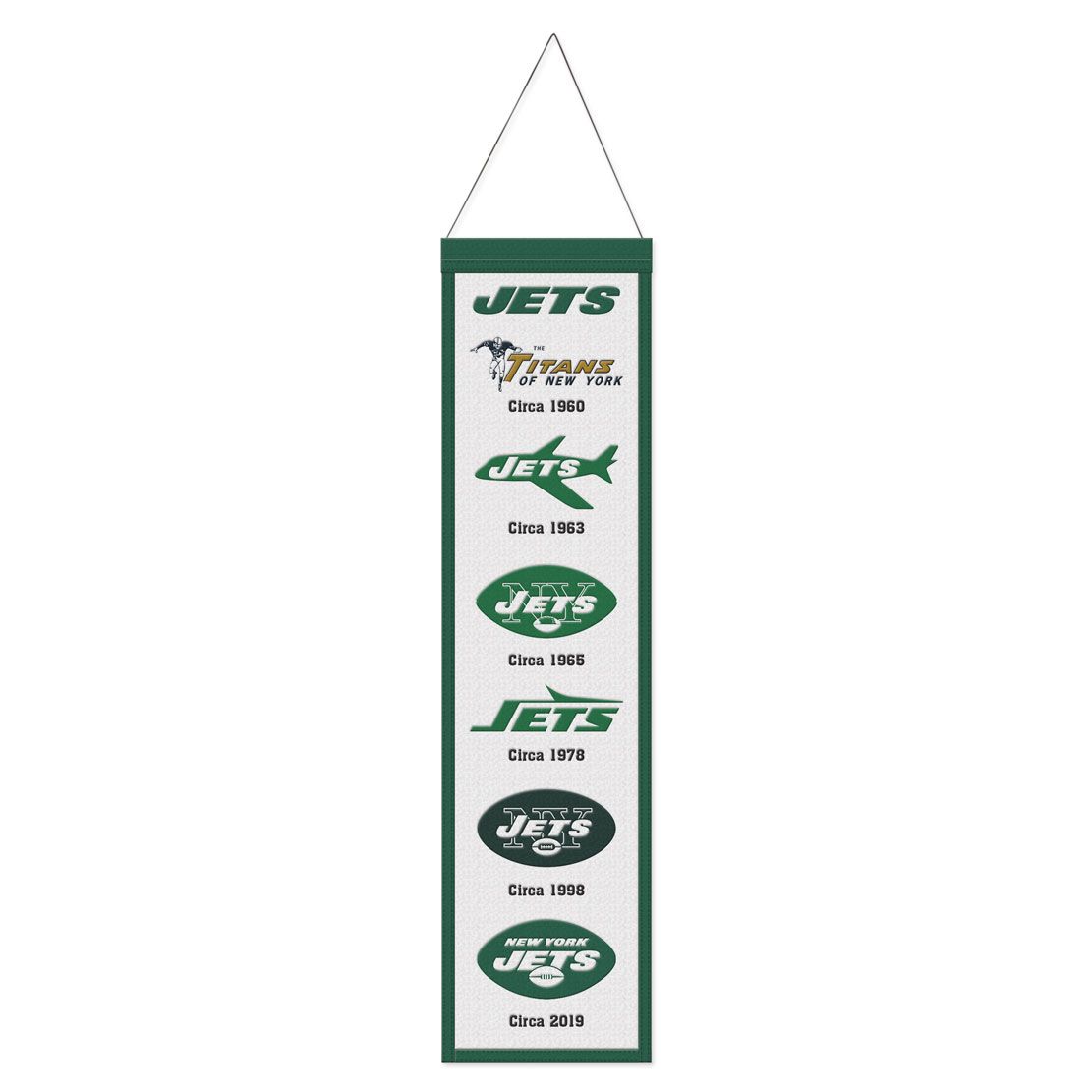 New York Jets 8" x 32" Wool Banner - Sports Collectibles, Sports Memorabilia, Sports Fan Shop, Sports Gifts