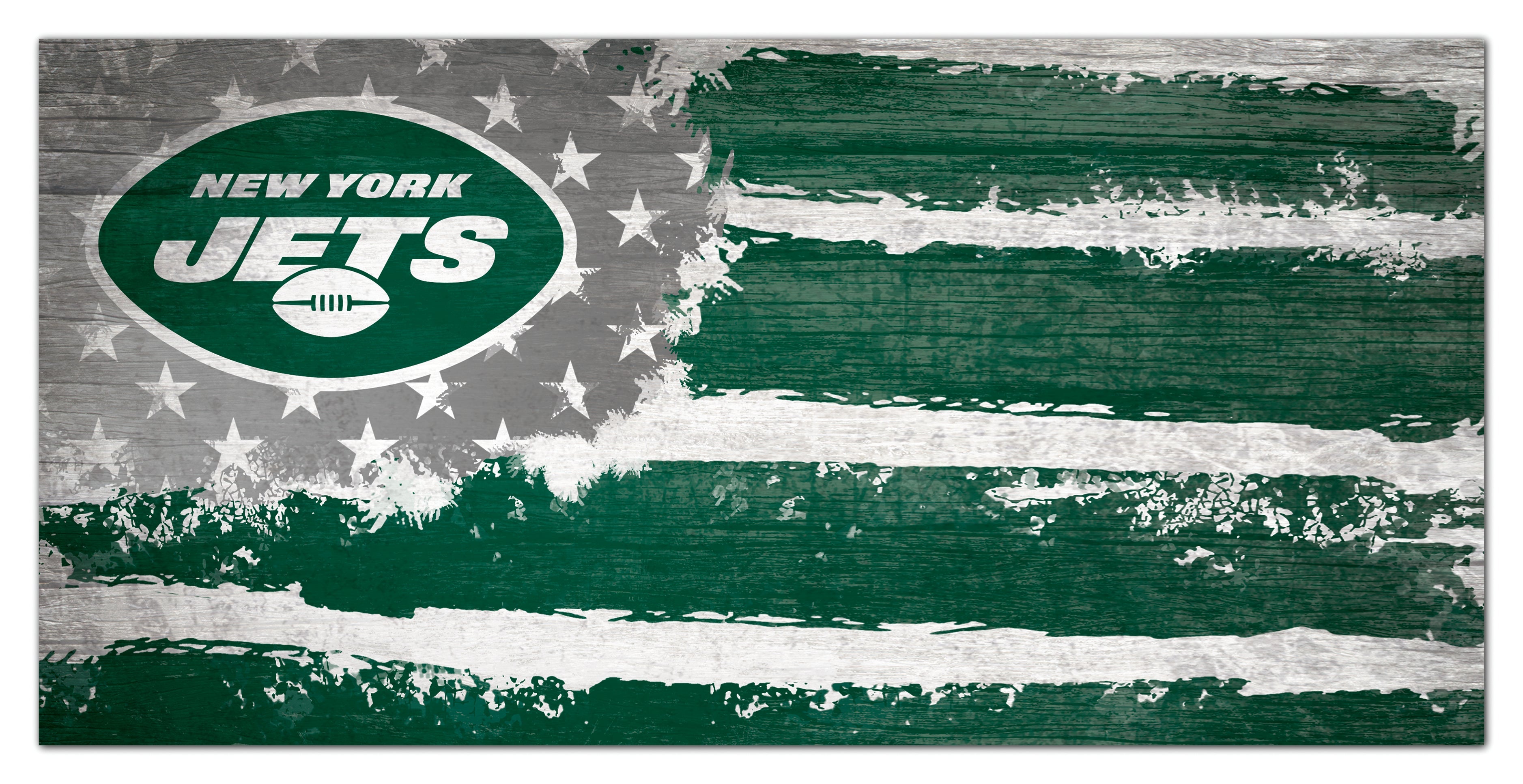 New York Jets Team Flag Wooden Sign - Sports Collectibles, Sports Memorabilia, Sports Fan Shop, Sports Gifts