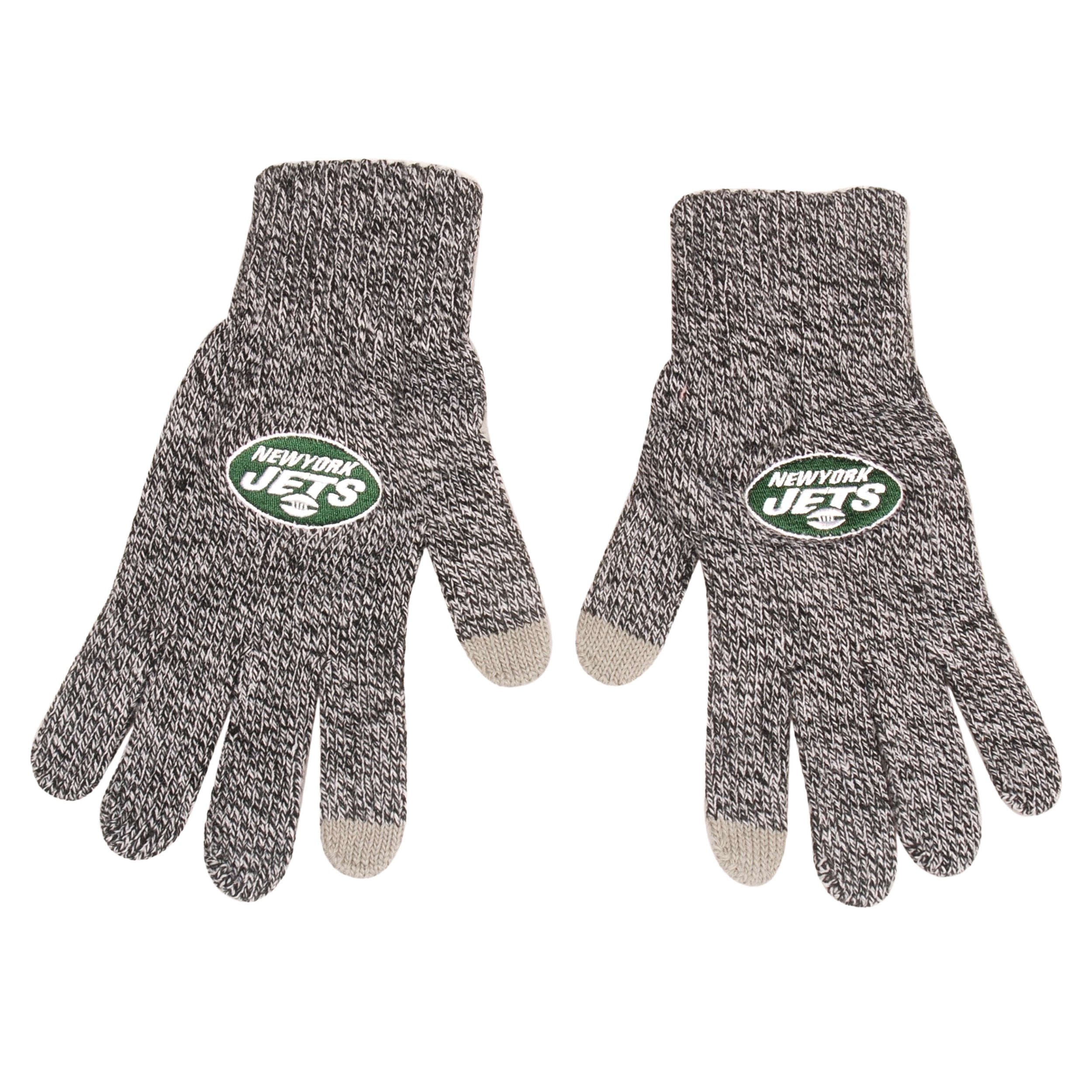 New York Jets Gray Knit Texting Gloves - Sports Collectibles, Sports Memorabilia, Sports Fan Shop, Sports Gifts