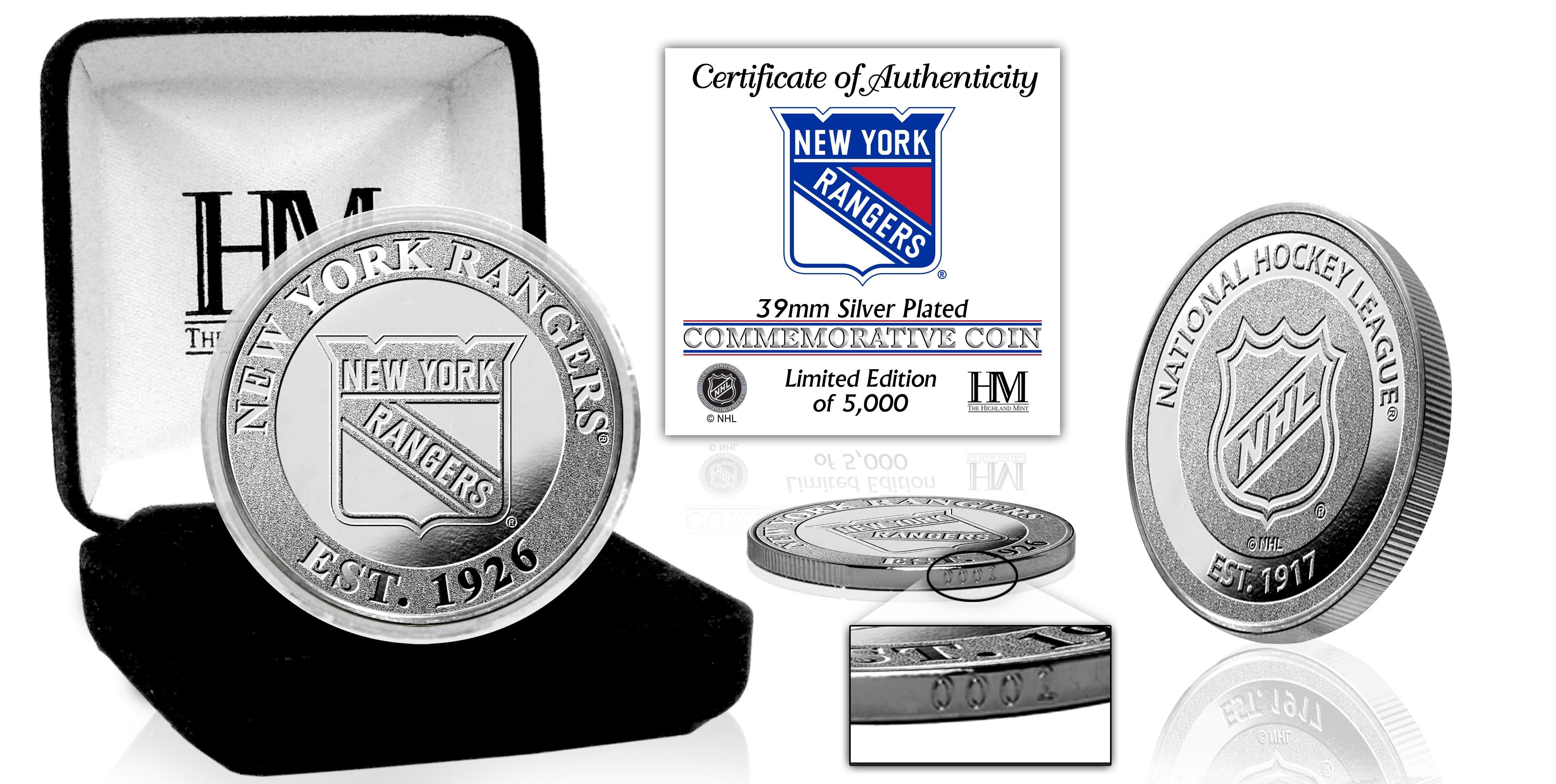 New York Rangers Silver Mint Coin - Sports Collectibles, Sports Memorabilia, Sports Fan Shop, Sports Gifts