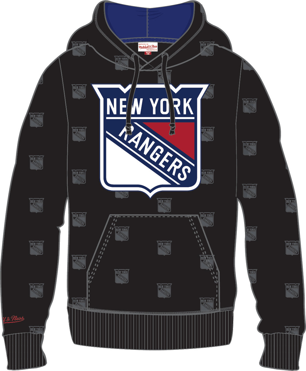 New York Rangers Mitchell & Ness All Over Print Fleece Hoodie - Sports Collectibles, Sports Memorabilia, Sports Fan Shop, Sports Gifts