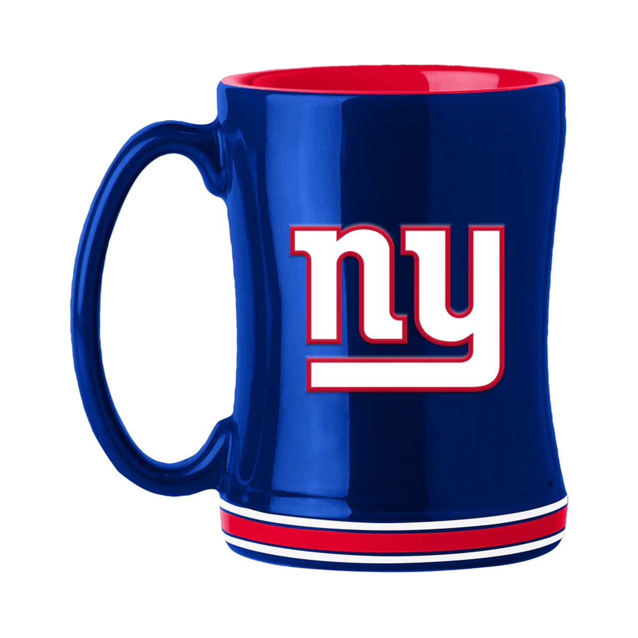 New York Giants Coffee Mug 14oz Sculpted Relief Team Color - Sports Collectibles, Sports Memorabilia, Sports Fan Shop, Sports Gifts