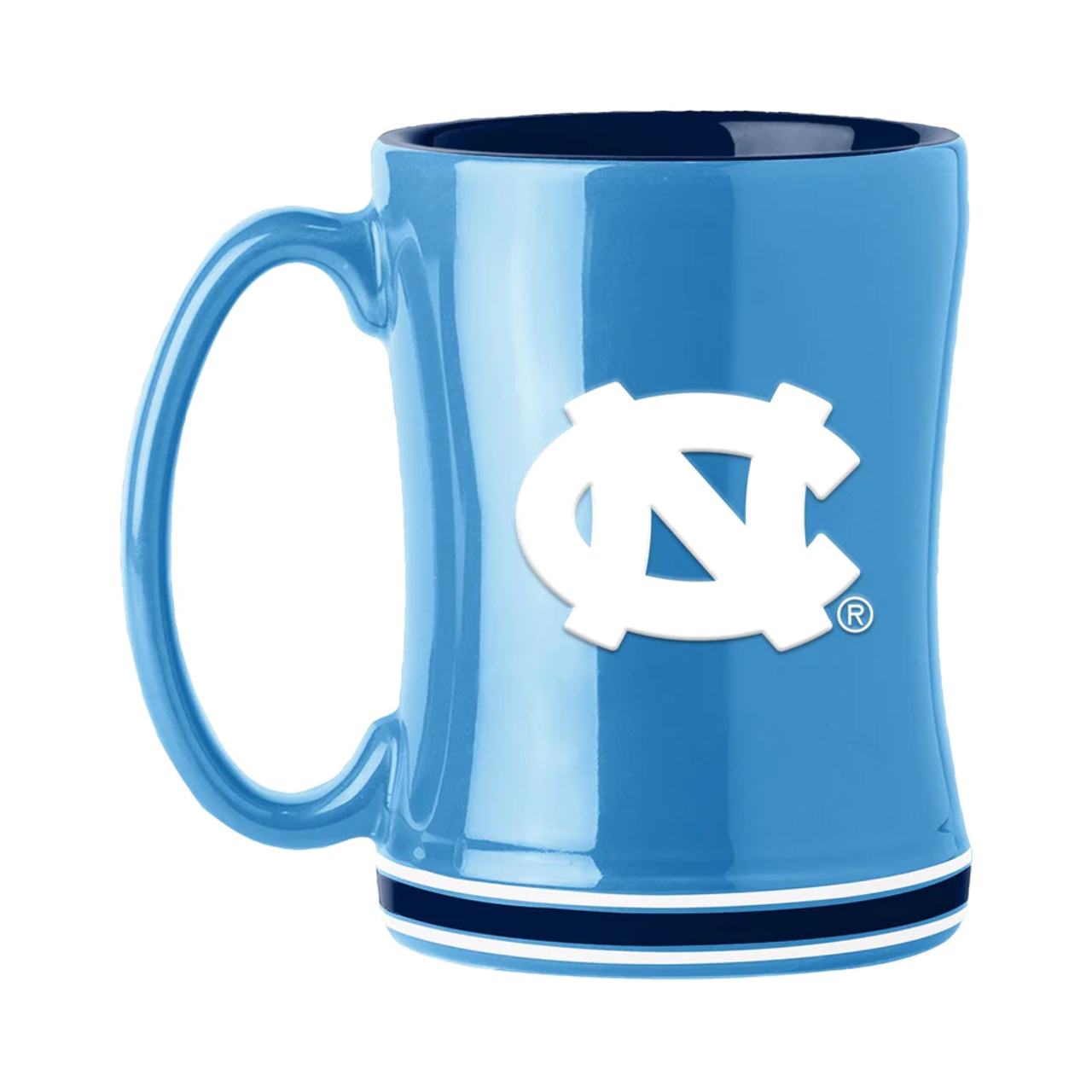 North Carolina Tar Heels Coffee Mug 14oz Sculpted Relief Team Color - Sports Collectibles, Sports Memorabilia, Sports Fan Shop, Sports Gifts