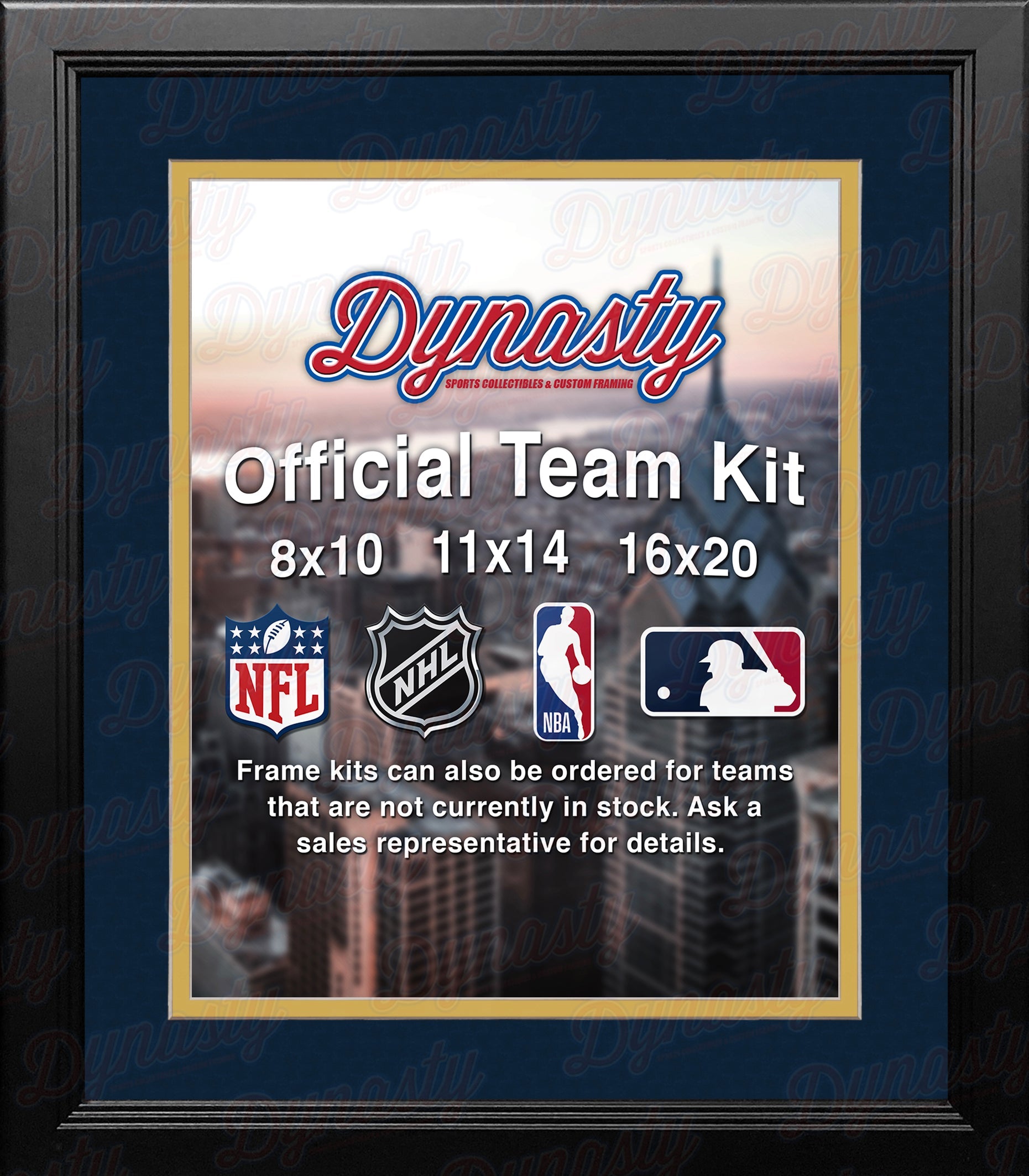 NHL Hockey Photo Picture Frame Kit - Florida Panthers (Navy Matting, Yellow Trim) - Sports Collectibles, Sports Memorabilia, Sports Fan Shop, Sports Gifts