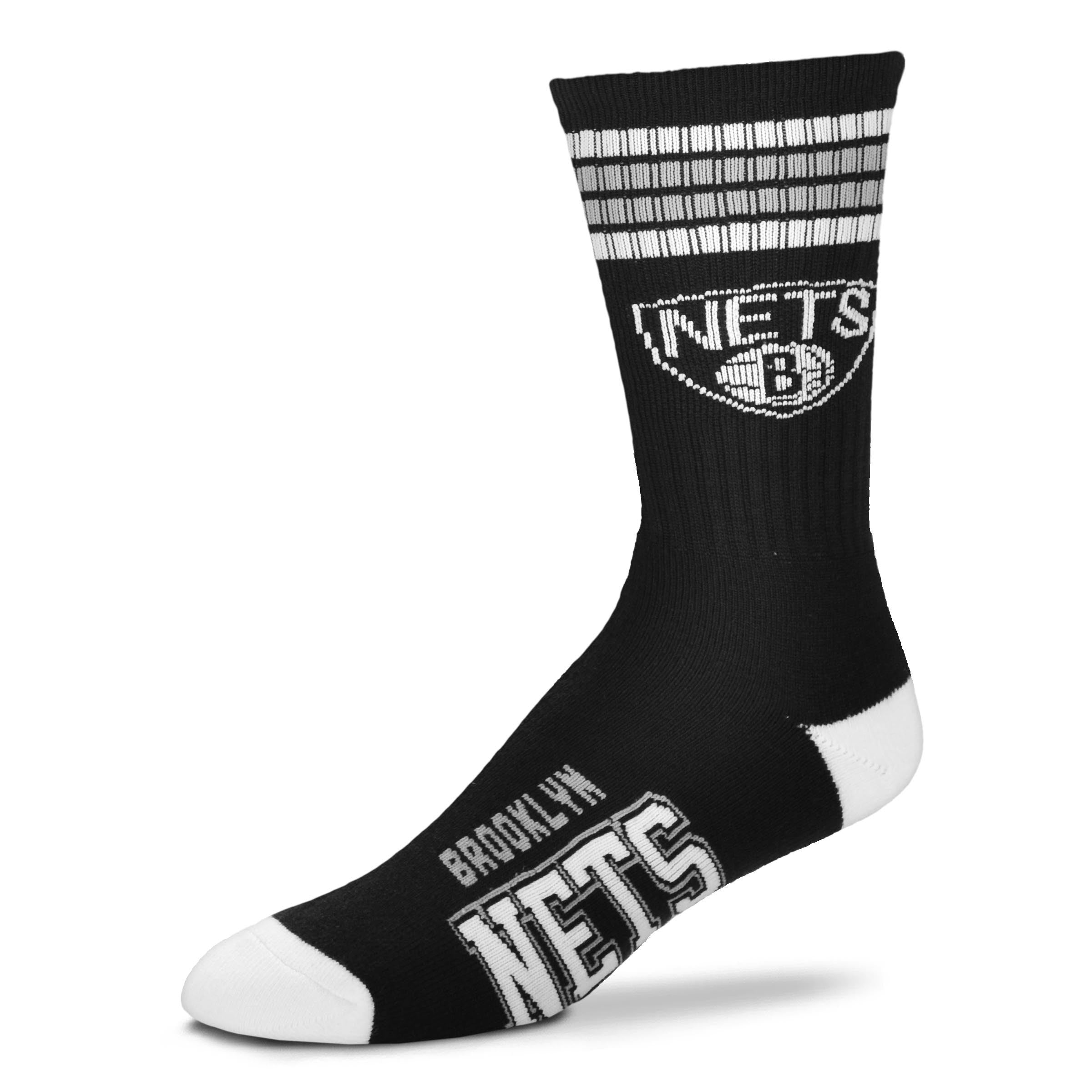 Brooklyn Nets Men's 4 Stripe Deuce Socks - Sports Collectibles, Sports Memorabilia, Sports Fan Shop, Sports Gifts