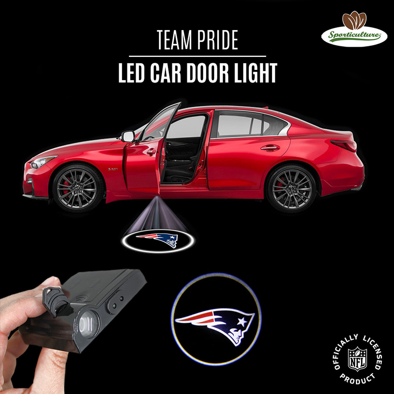 New England Patriots Car Door Light LED - Sports Collectibles, Sports Memorabilia, Sports Fan Shop, Sports Gifts