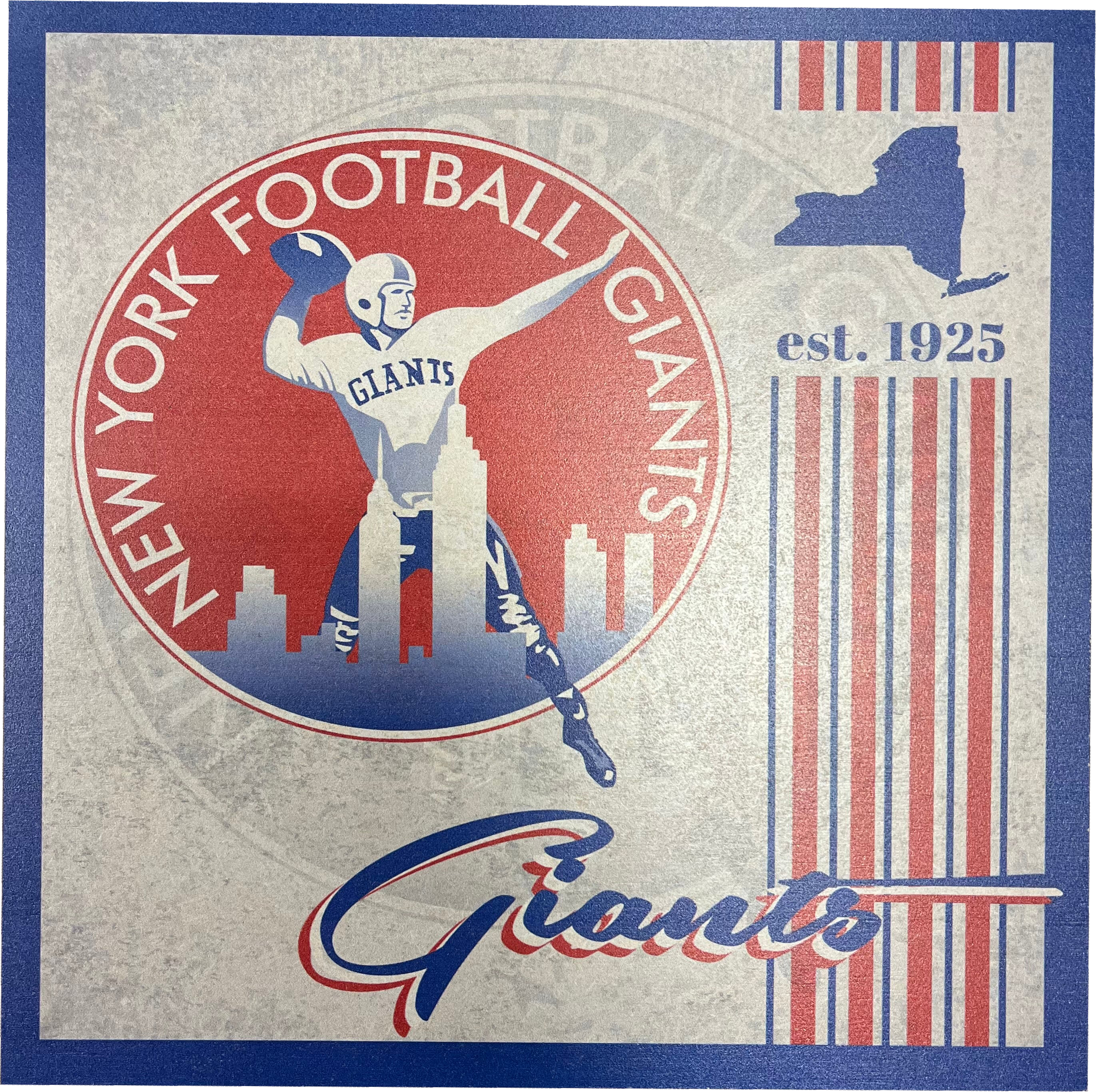 New York Giants 9.5'' x 9.5'' Throwback Album Wood Sign - Sports Collectibles, Sports Memorabilia, Sports Fan Shop, Sports Gifts