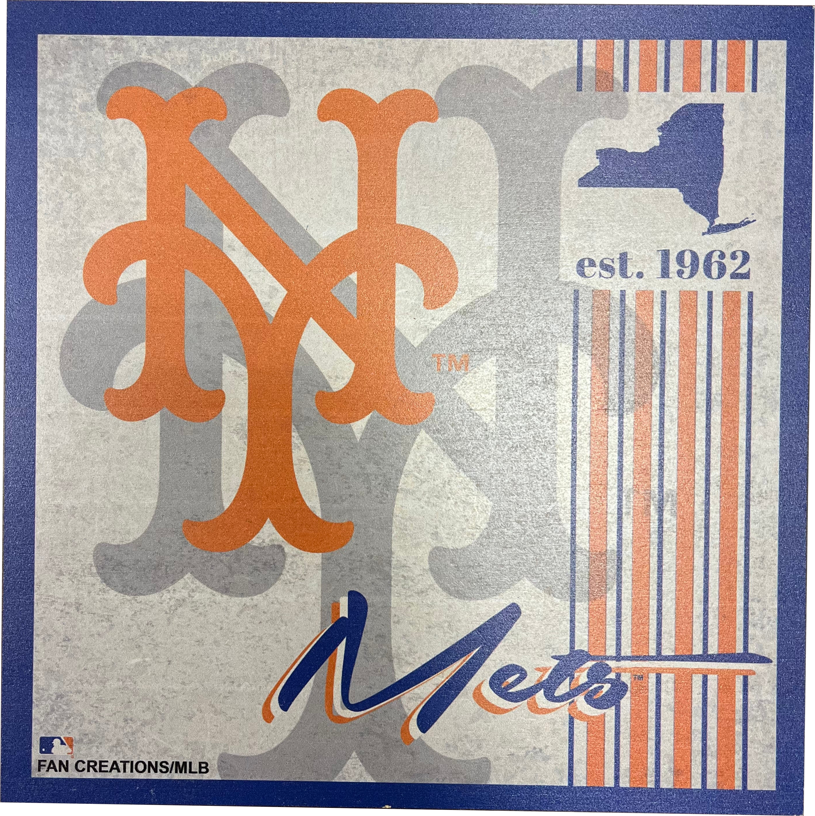 New York Mets 9.5'' x 9.5'' Throwback Album Wood Sign - Sports Collectibles, Sports Memorabilia, Sports Fan Shop, Sports Gifts