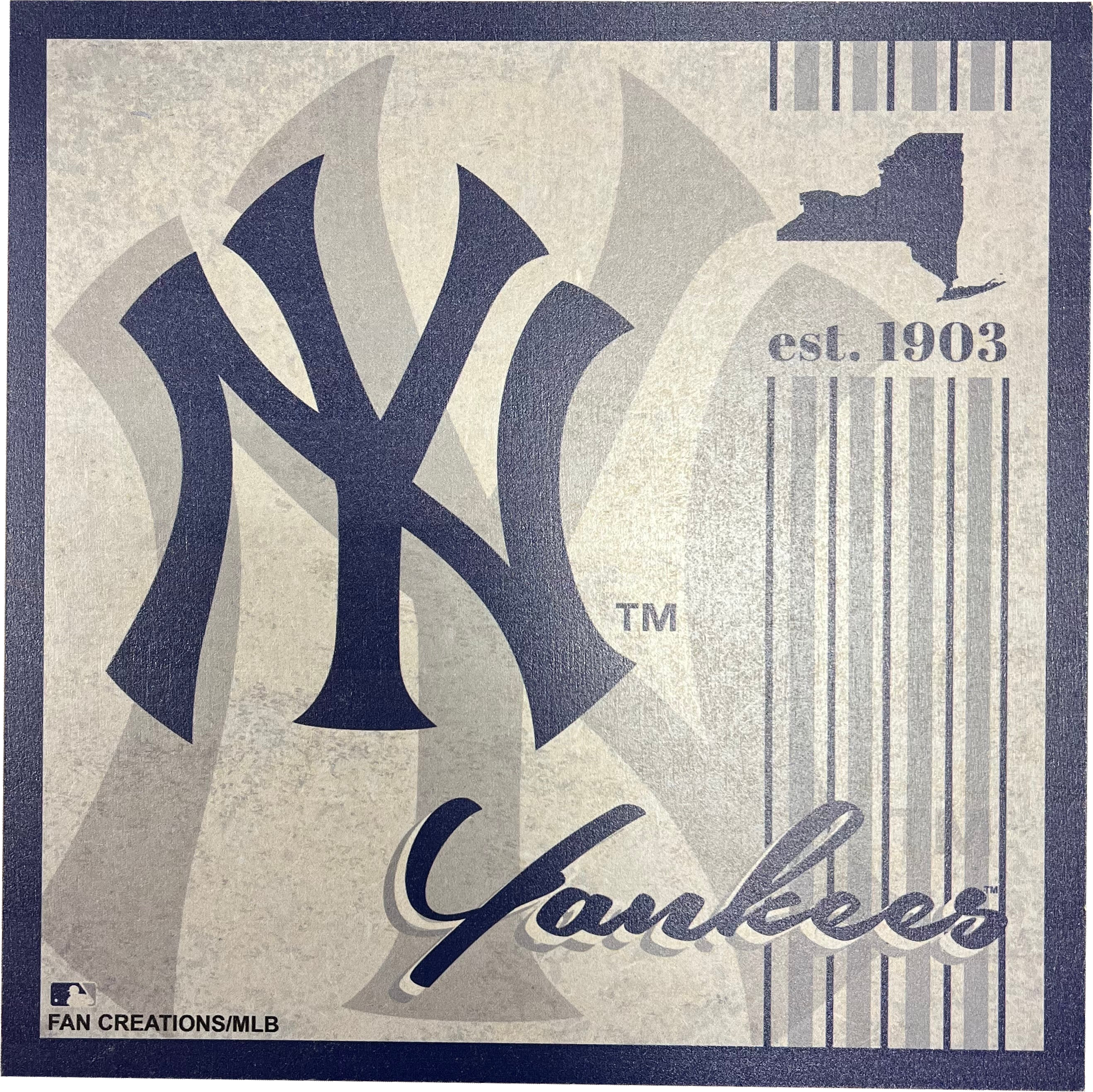 New York Yankees 9.5'' x 9.5'' Throwback Album Wood Sign - Sports Collectibles, Sports Memorabilia, Sports Fan Shop, Sports Gifts