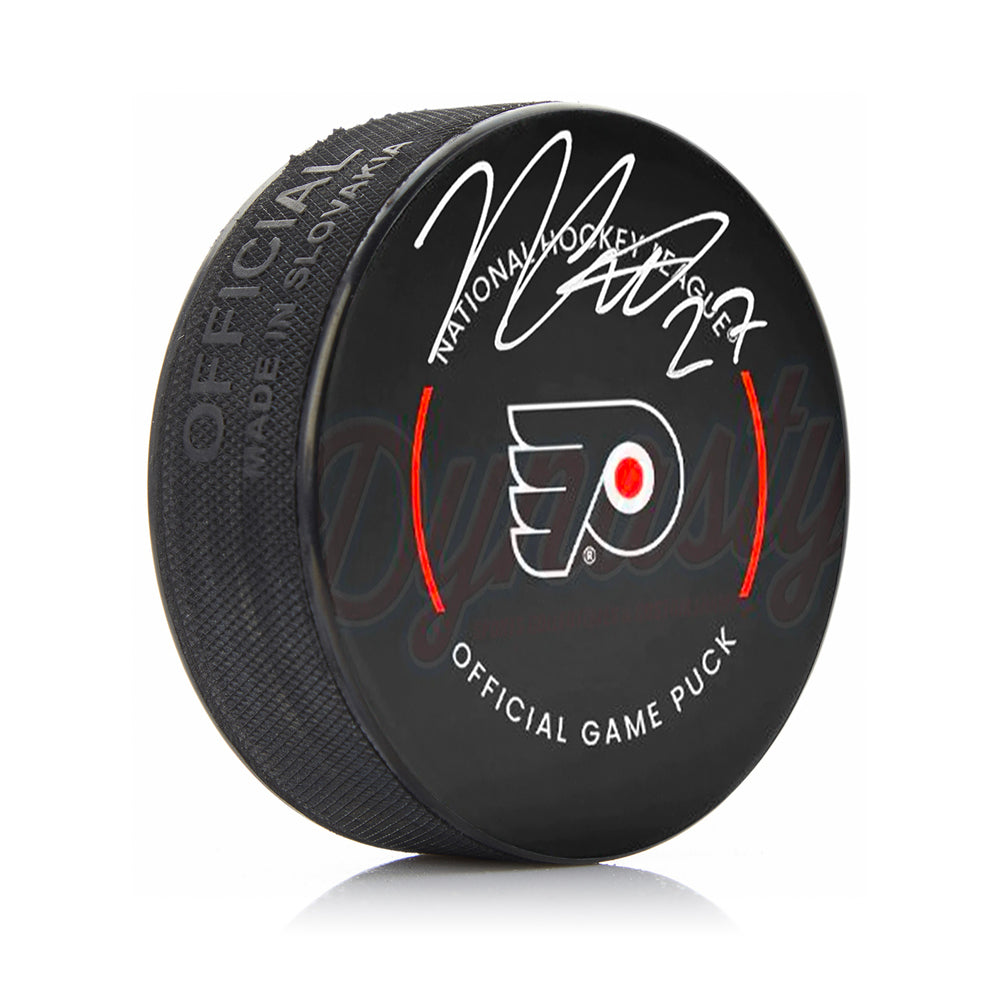 Noah Cates Autographed Philadelphia Flyers Hockey Game Model Puck - Sports Collectibles, Sports Memorabilia, Sports Fan Shop, Sports Gifts