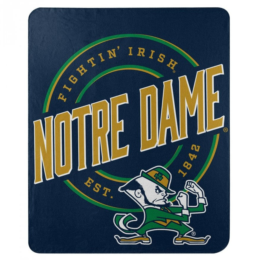 Notre Dame Fighting Irish 50" x 60" Campaign Fleece Blanket - Sports Collectibles, Sports Memorabilia, Sports Fan Shop, Sports Gifts