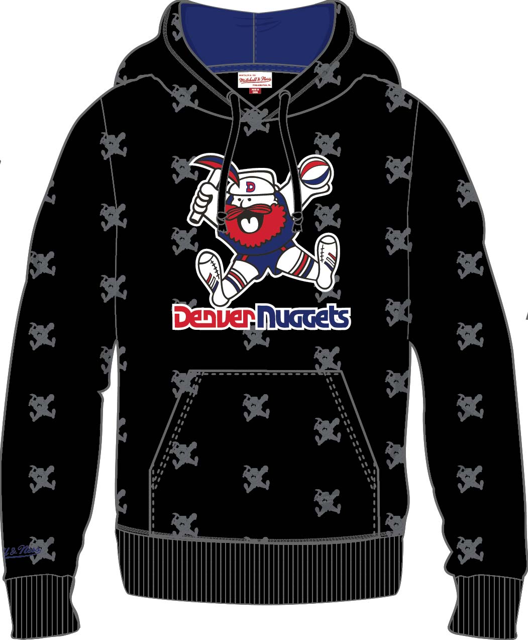 Denver Nuggets Mitchell & Ness All Over Print Fleece Hoodie - Sports Collectibles, Sports Memorabilia, Sports Fan Shop, Sports Gifts