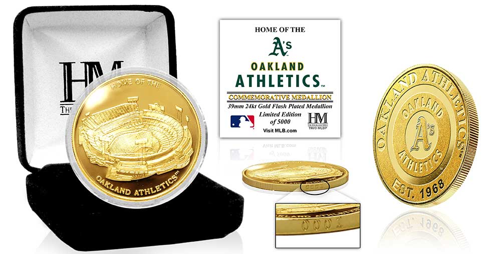 Oakland A's Stadium Gold Mint Coin - Sports Collectibles, Sports Memorabilia, Sports Fan Shop, Sports Gifts