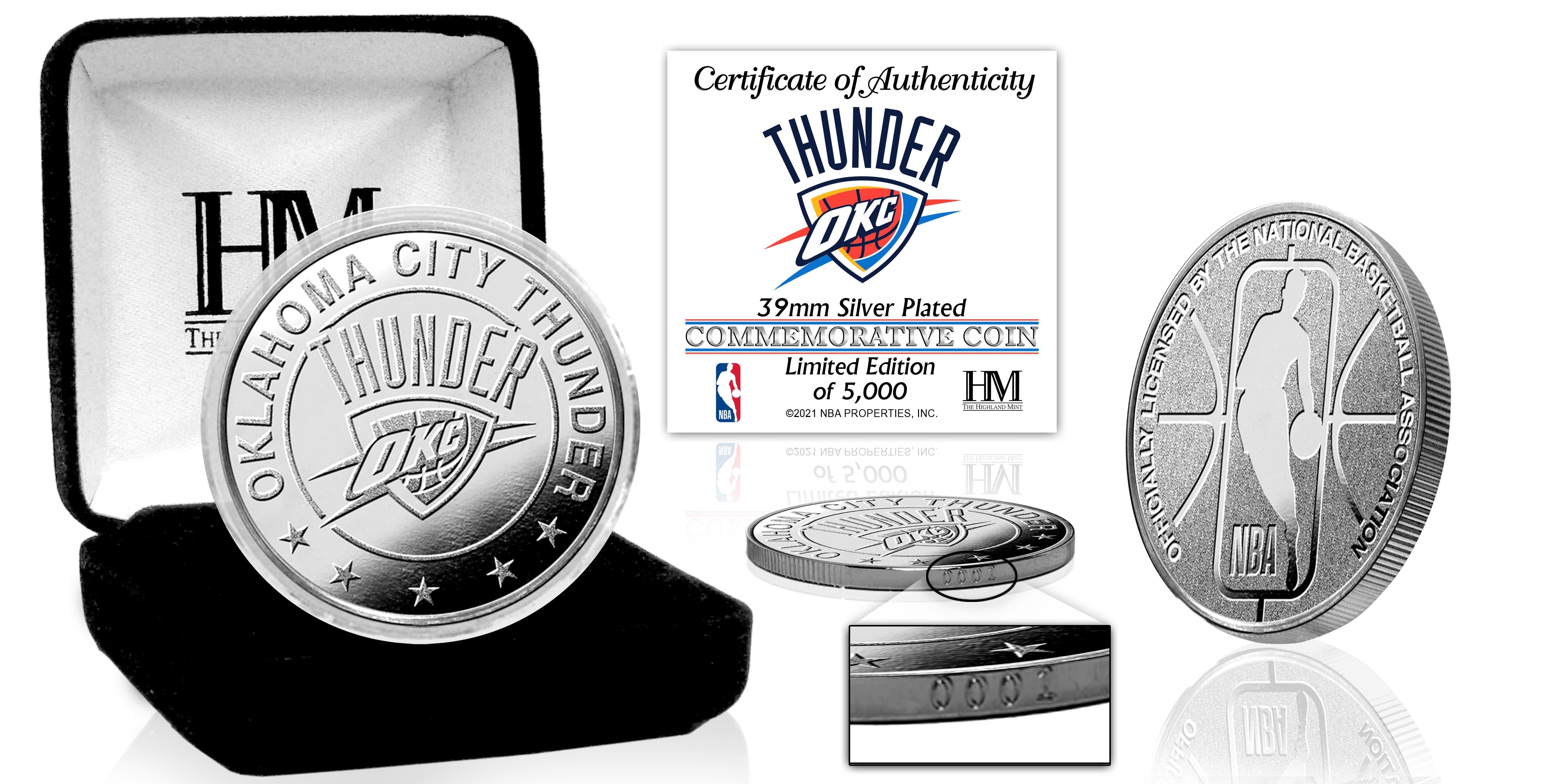 Oklahoma City Thunder Silver Mint Coin - Sports Collectibles, Sports Memorabilia, Sports Fan Shop, Sports Gifts