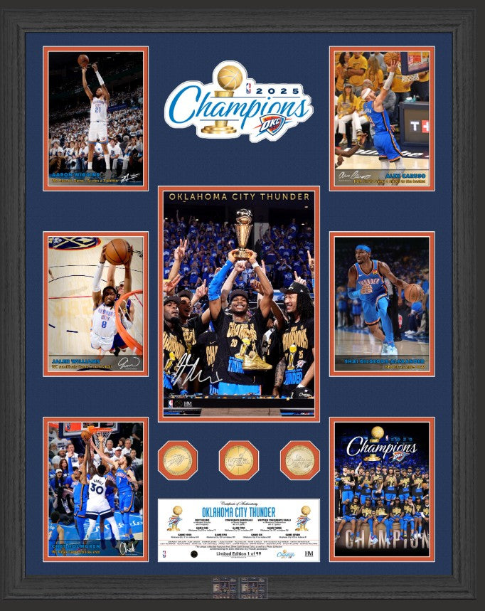 EXCLUSIVE/NOT ON WEBSITES!!! OKC Thunder 1st Time NBA CHAMPS 24x30 Mega Photo Mint Display