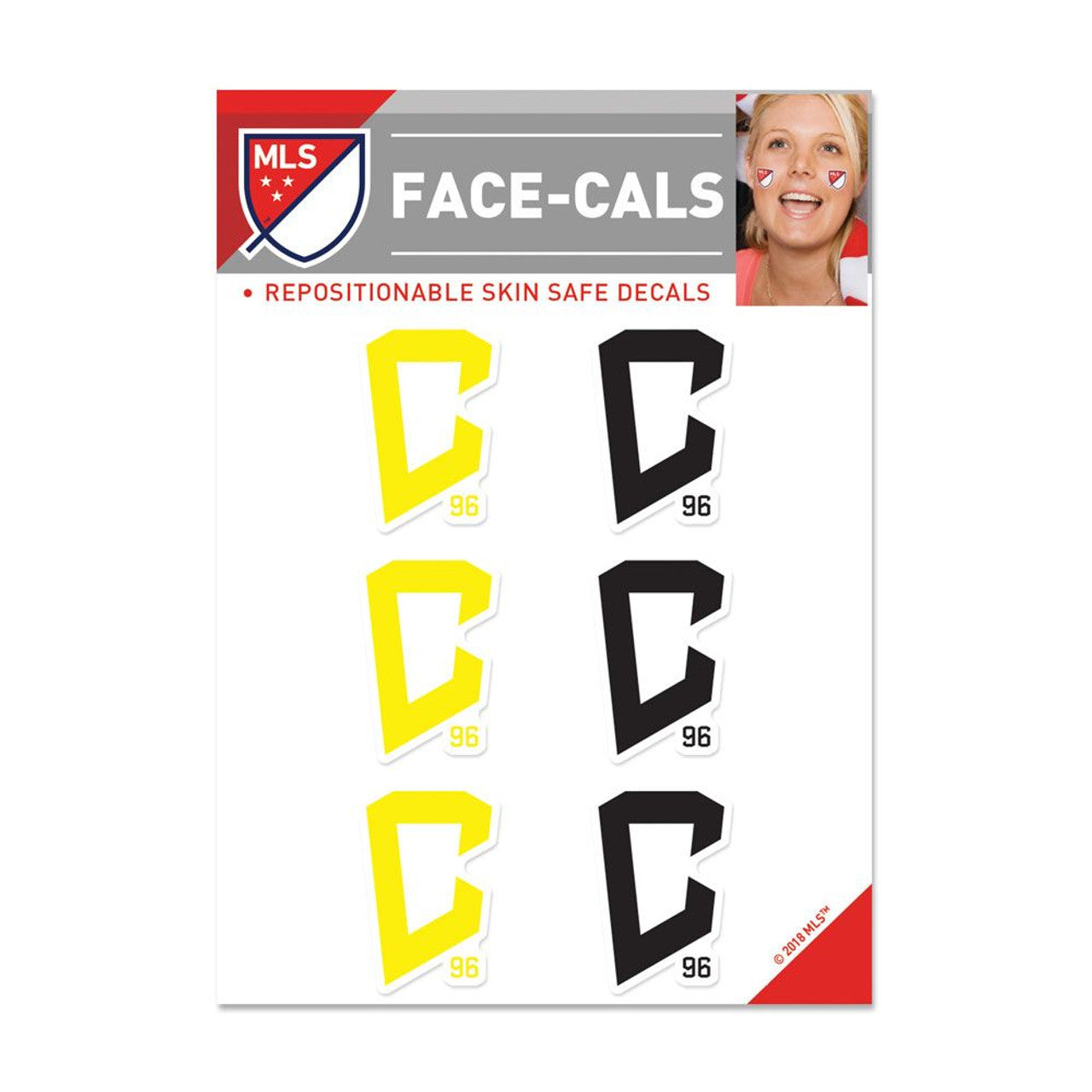 Columbus Crew SC Tattoo Face Cals Special Order - Sports Collectibles, Sports Memorabilia, Sports Fan Shop, Sports Gifts