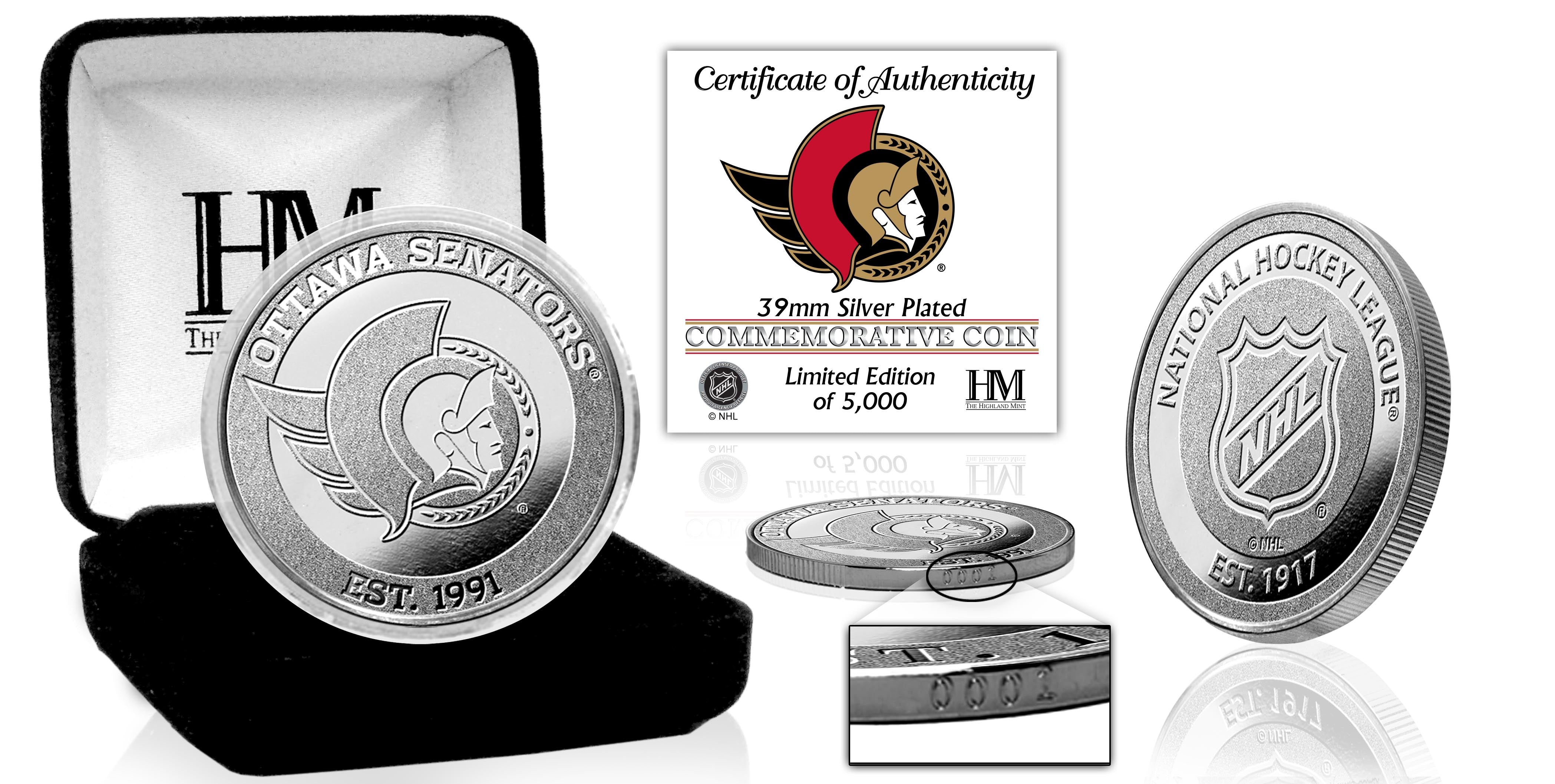 Ottawa Senators Silver Mint Coin - Sports Collectibles, Sports Memorabilia, Sports Fan Shop, Sports Gifts